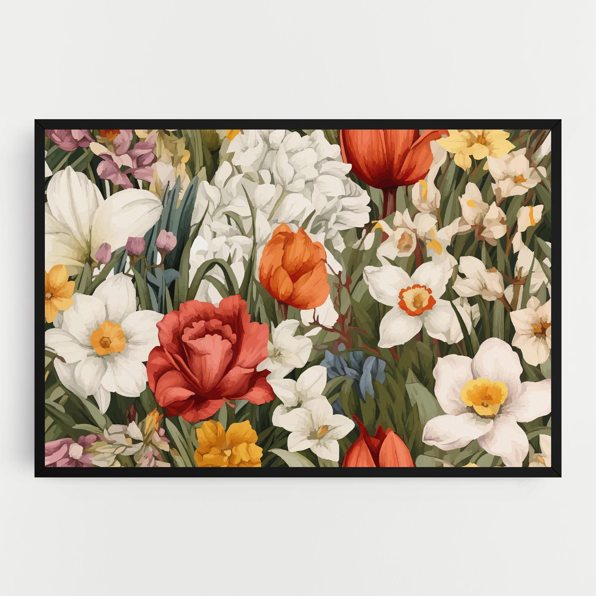 Картина на платно Orange Red Spring mockup 0