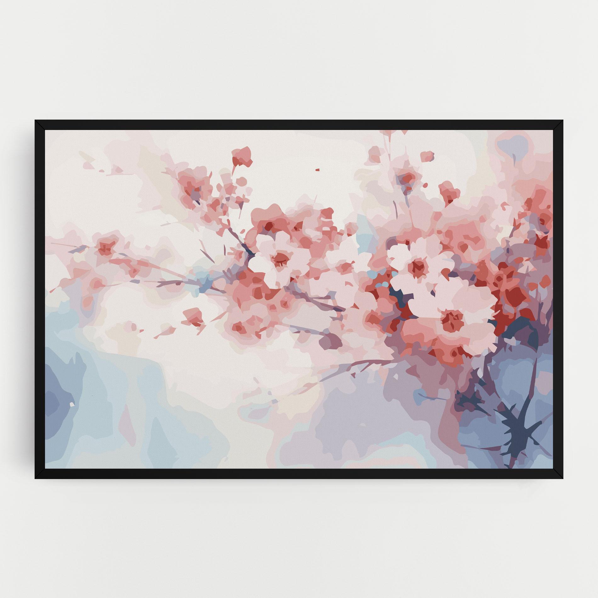 Картина на платно Pastel Spring Flowers mockup 0