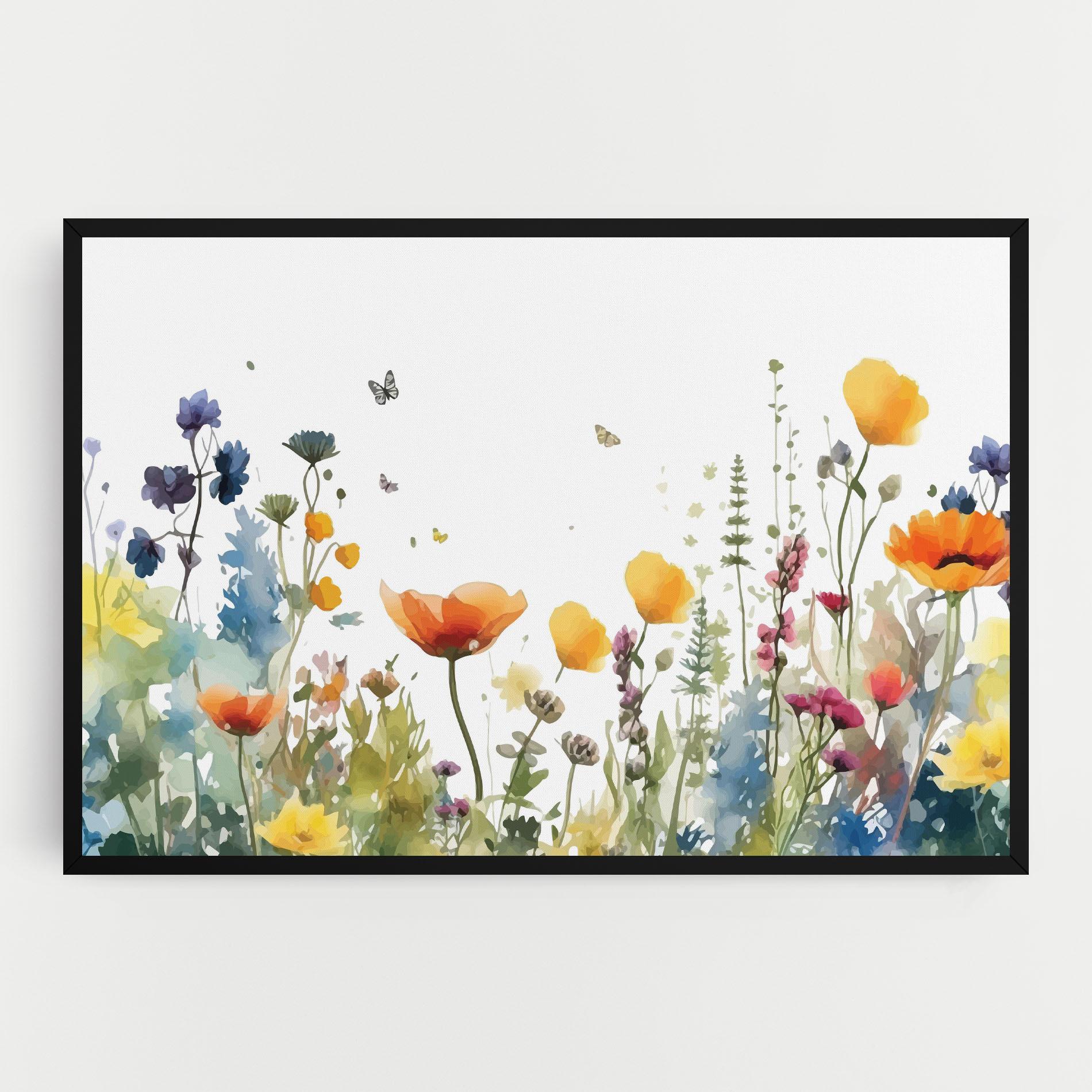 Картина на платно Watercolor Spring Flowers mockup 0