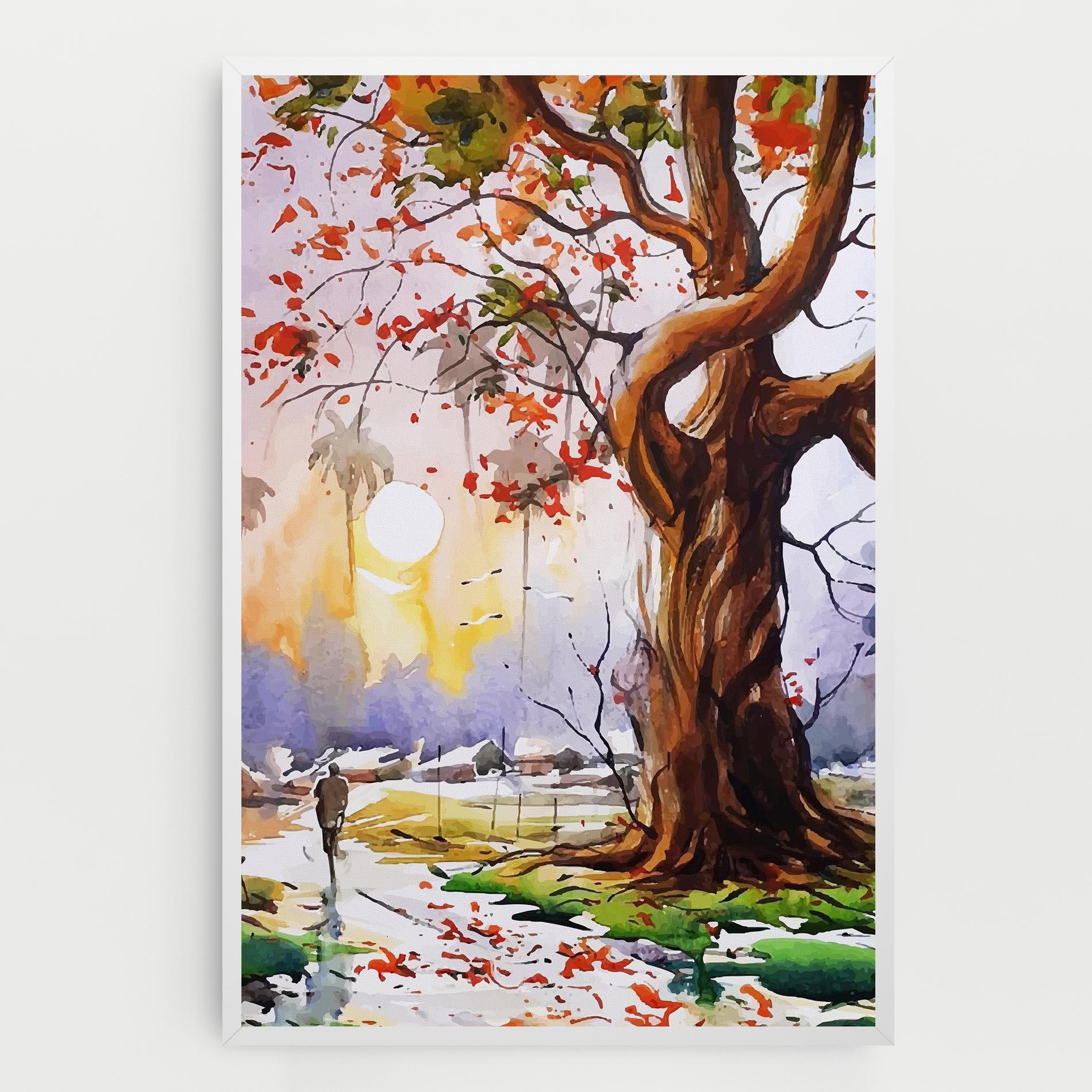 Картина на платно Watercolor Spring Tree mockup 0