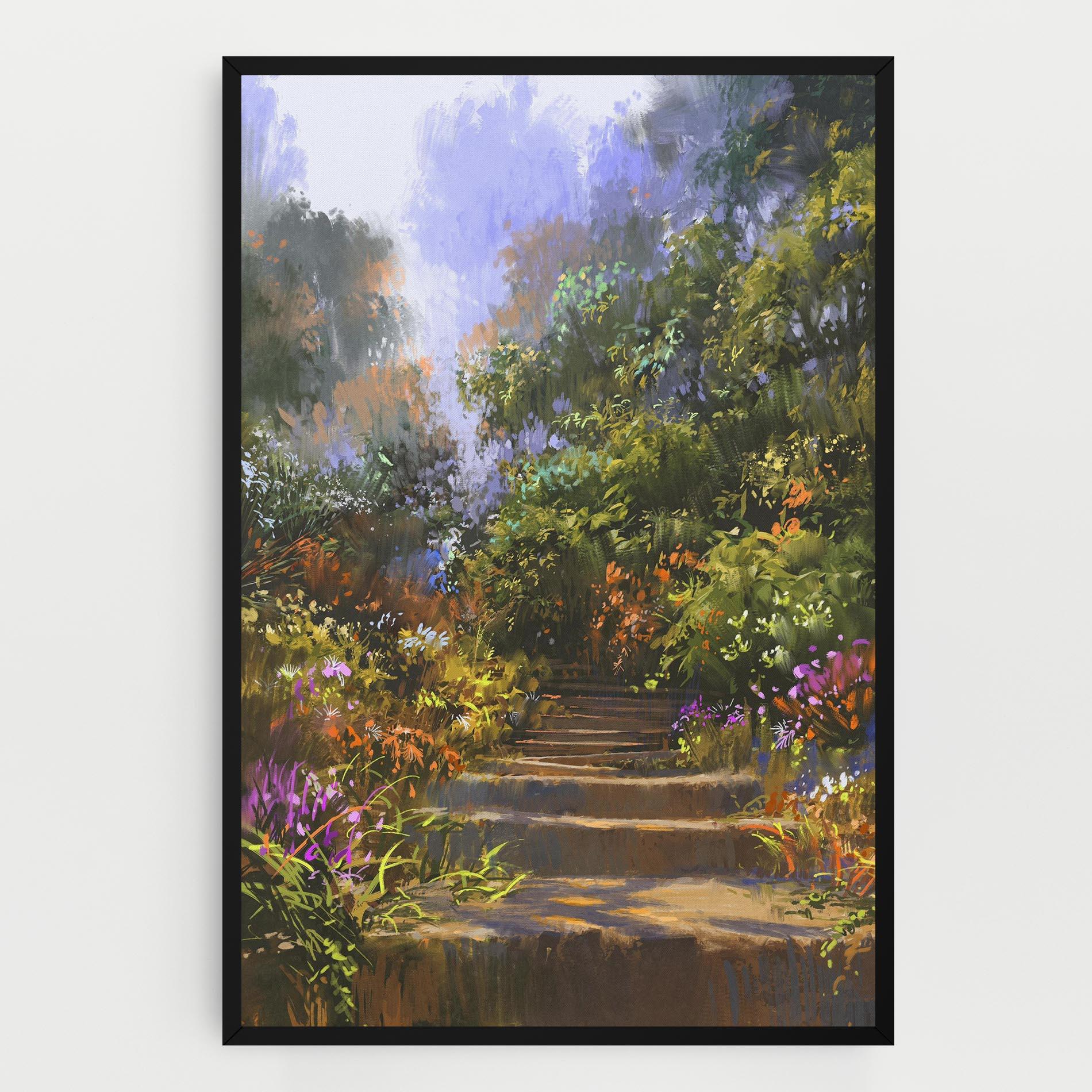 Картина на платно Spring Staircase Painting mockup 0