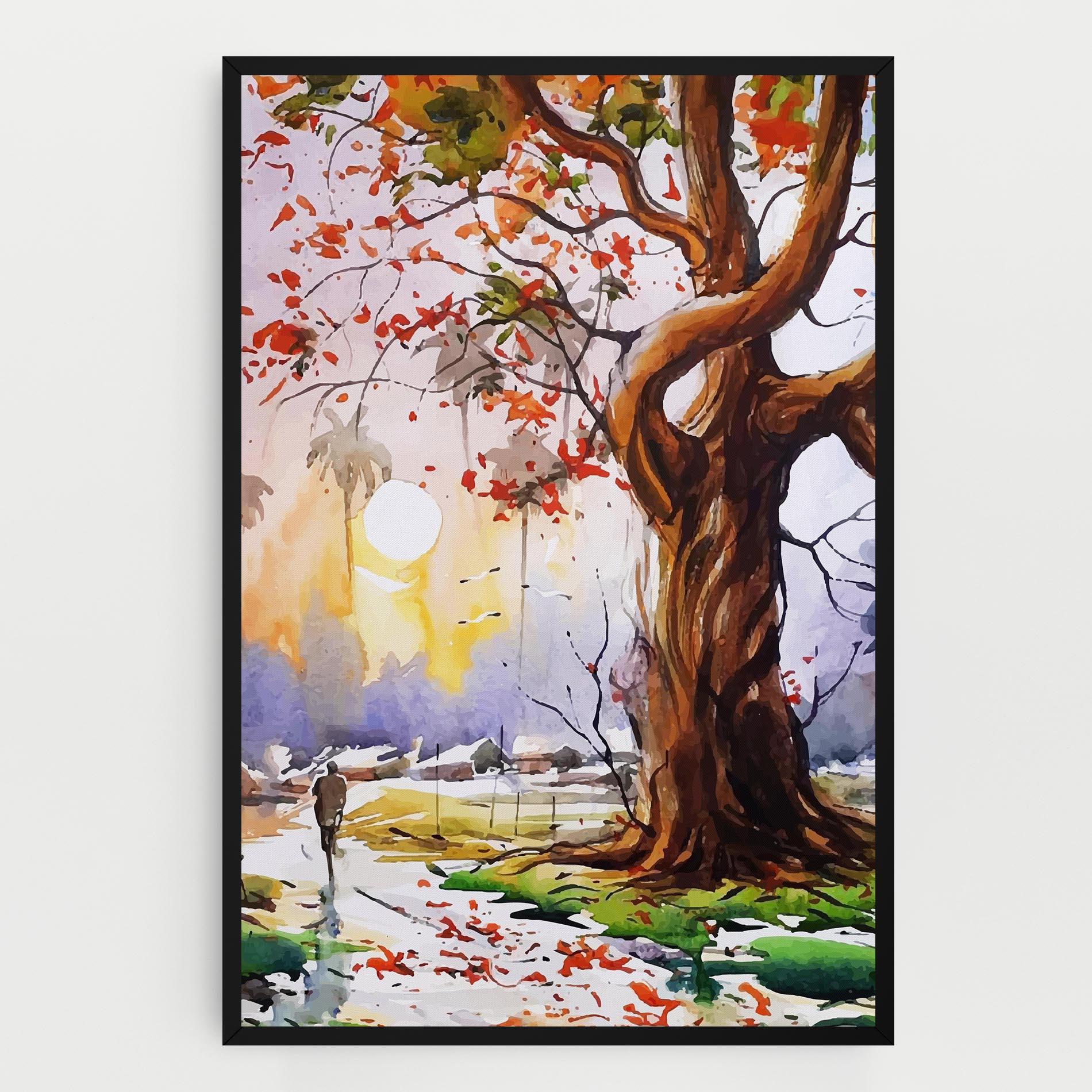 Картина на платно Watercolor Spring Tree mockup 0