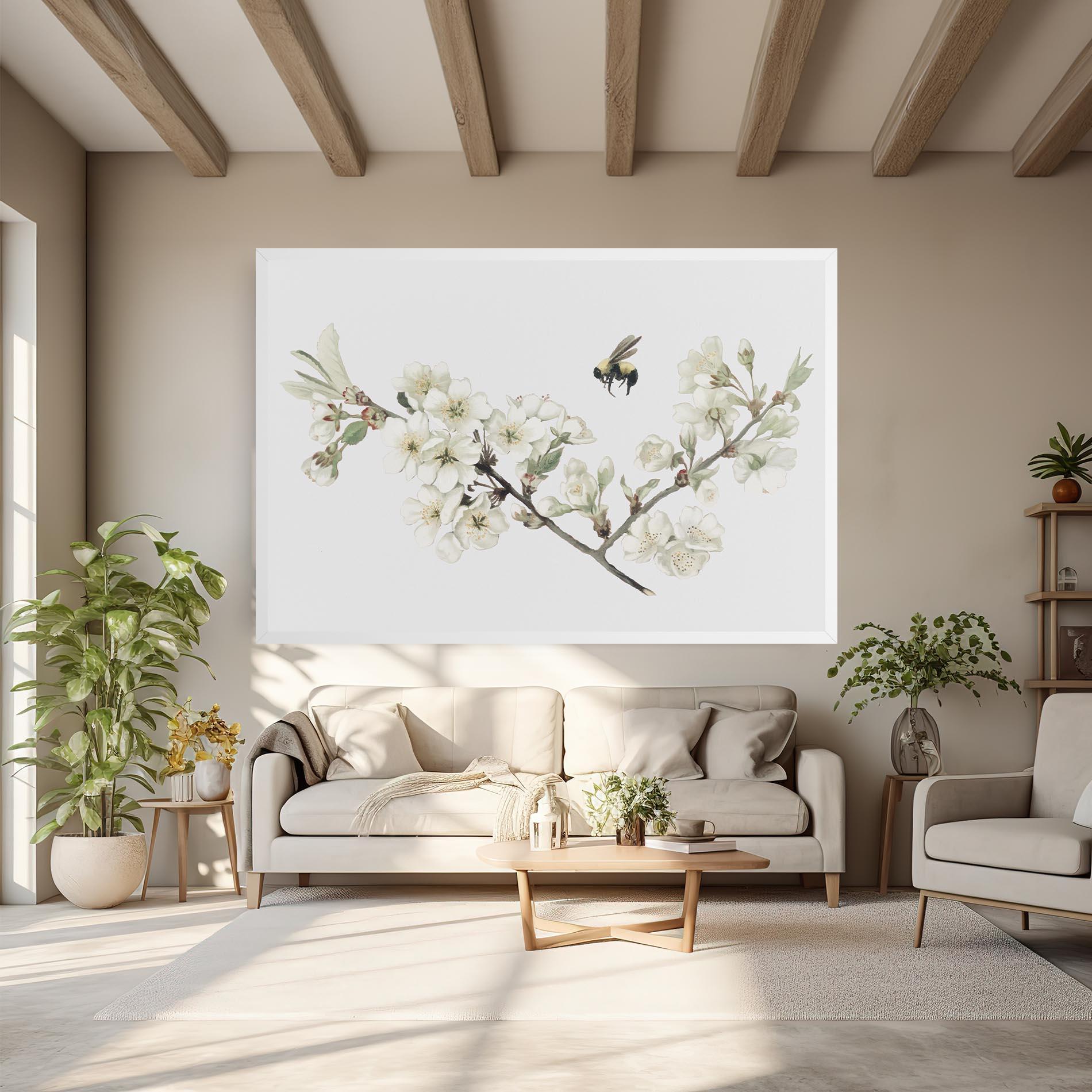 Картина на платно Bee Spring Flower mockup 6