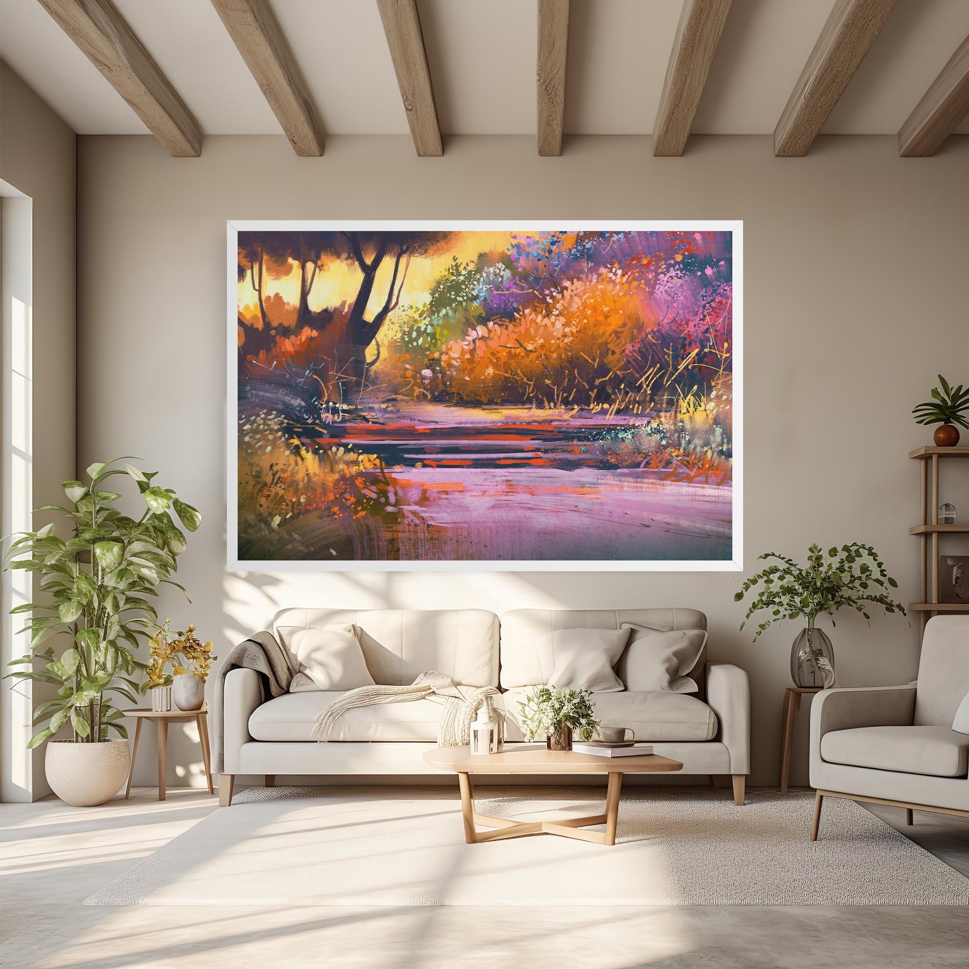 Картина на платно Landscape Colorful Trees mockup 6