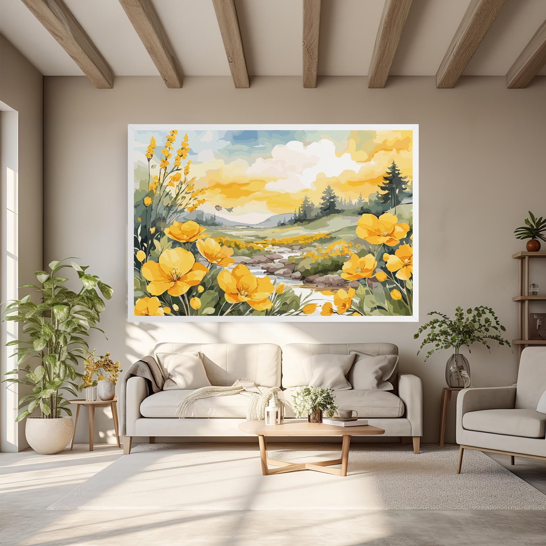 Yellow Spring Flower mockup 6