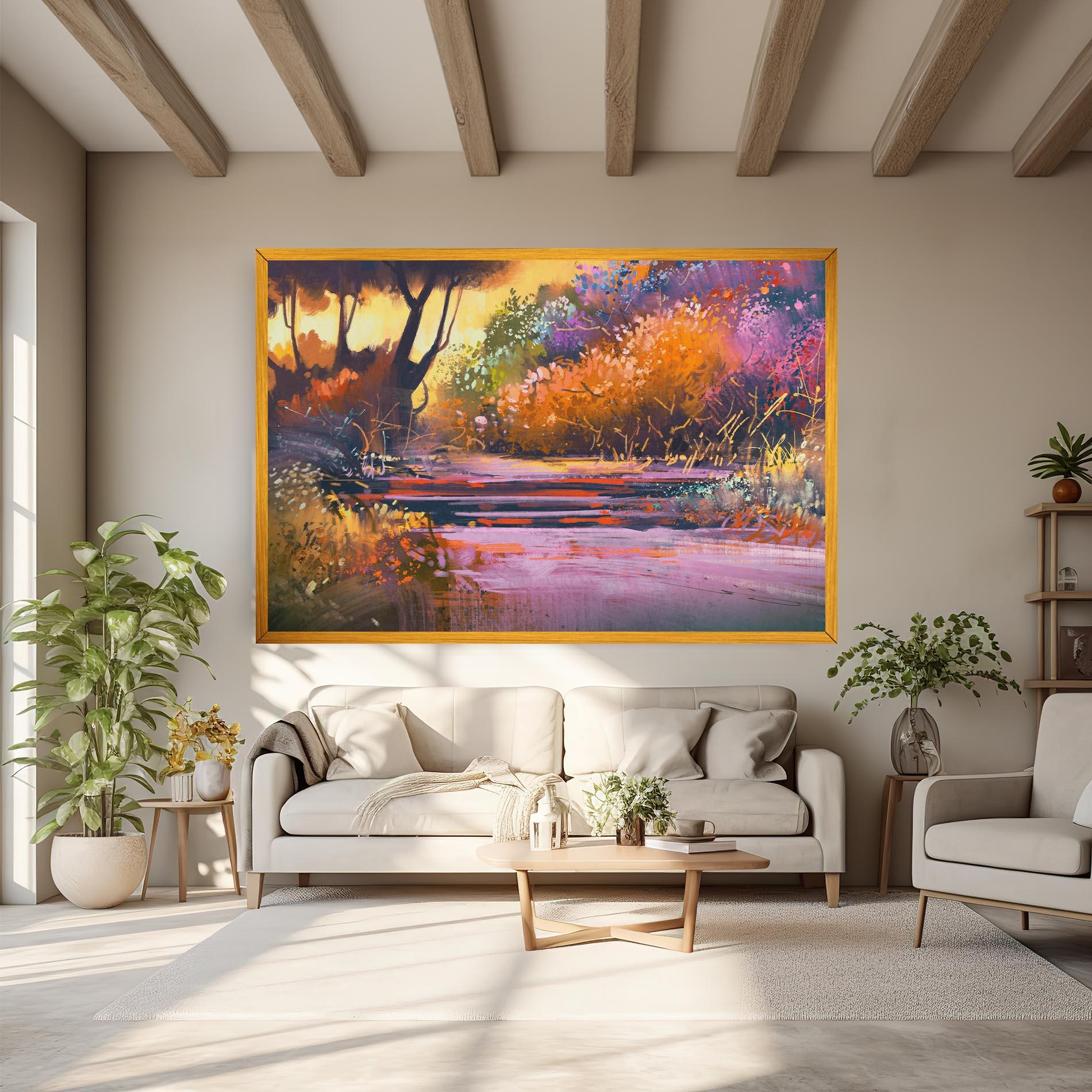 Картина на платно Landscape Colorful Trees mockup 6