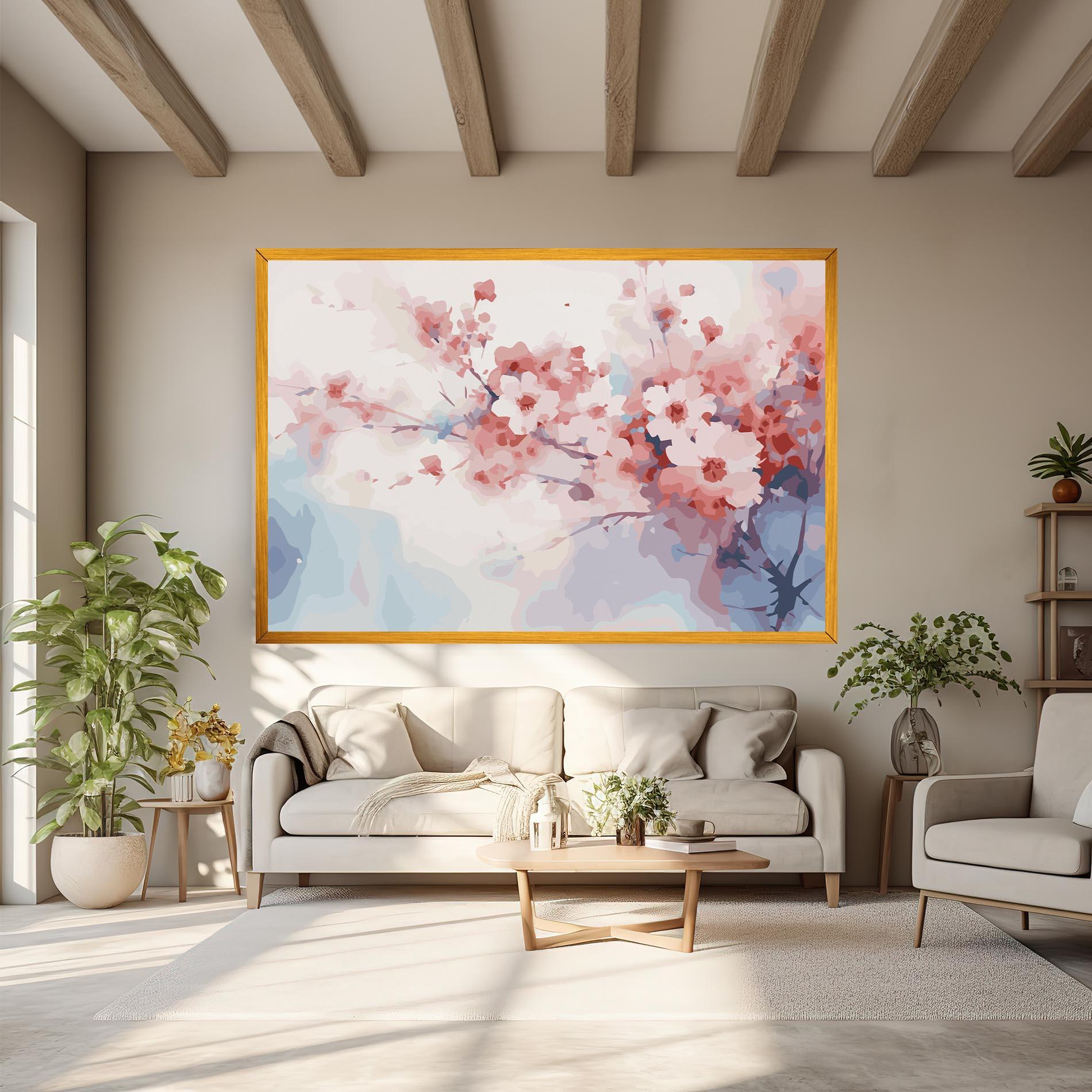 Картина на платно Pastel Spring Flowers mockup 6