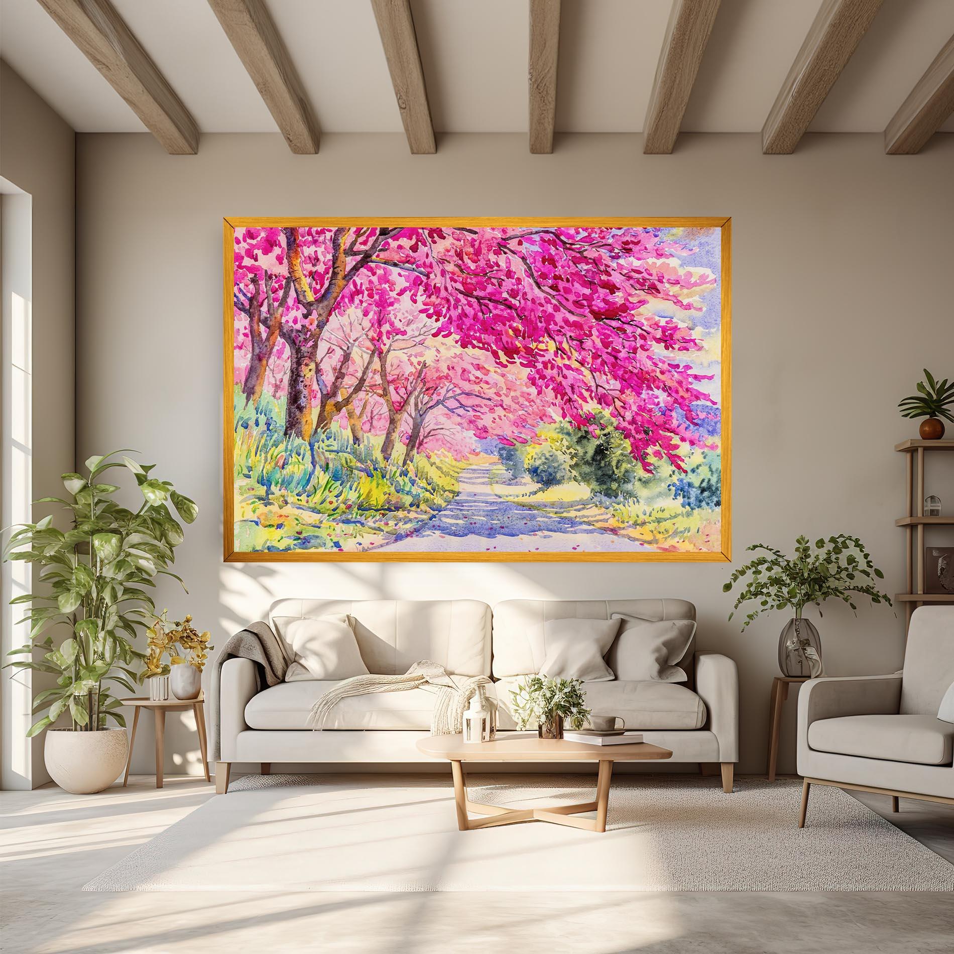Картина на платно Pink Trees Art mockup 6