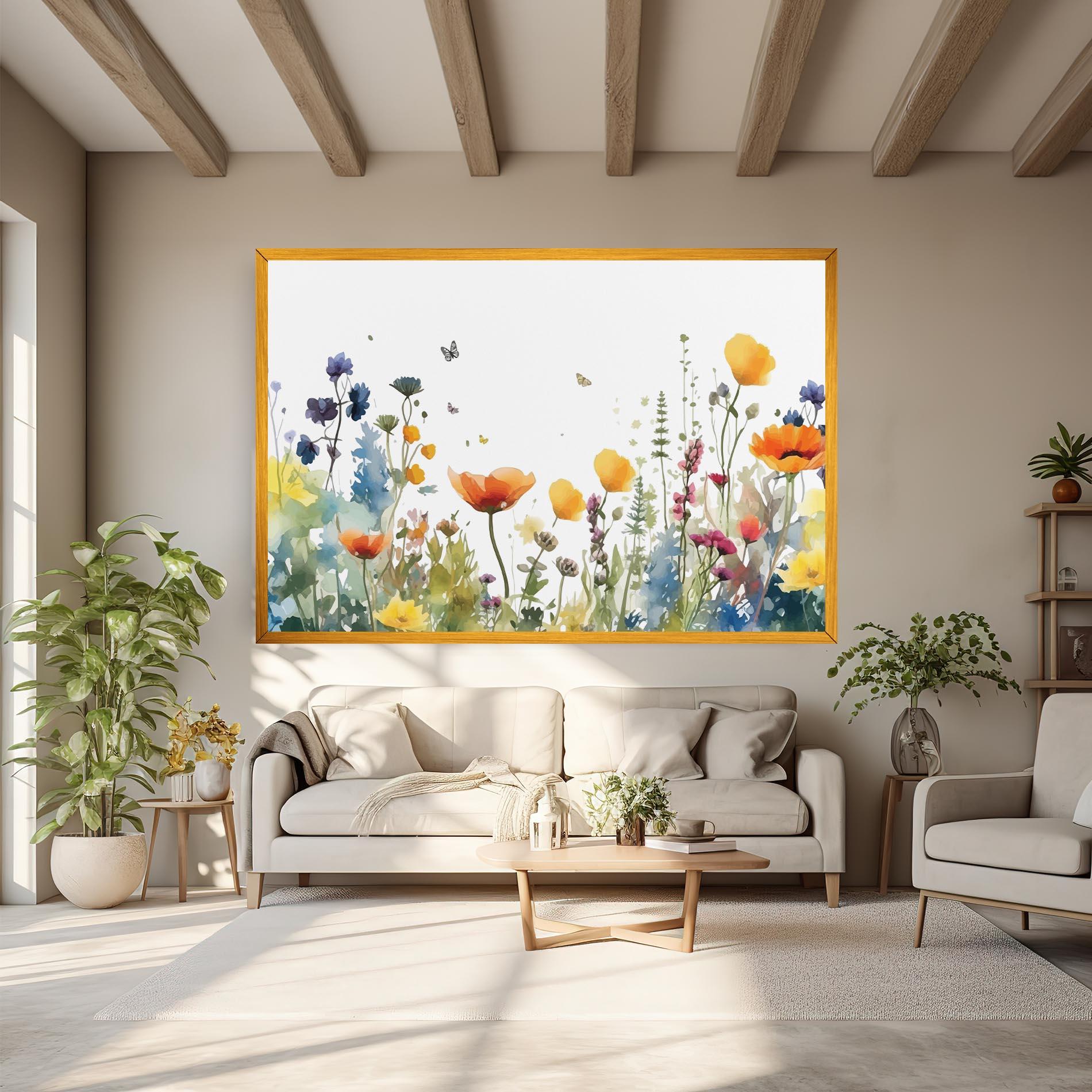 Картина на платно Watercolor Spring Flowers mockup 6