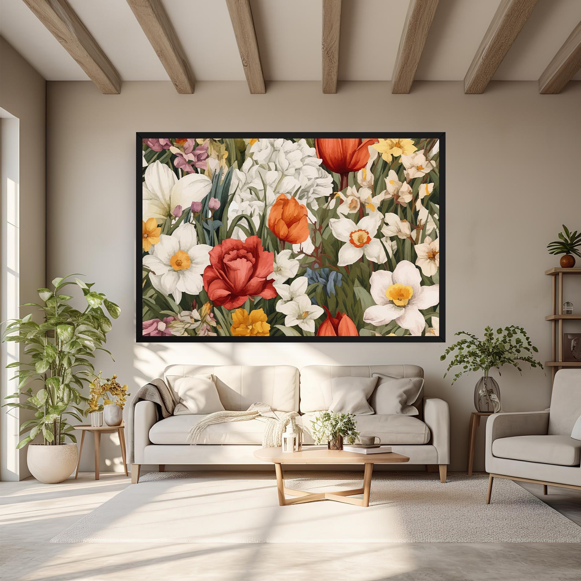 Картина на платно Orange Red Spring mockup 6