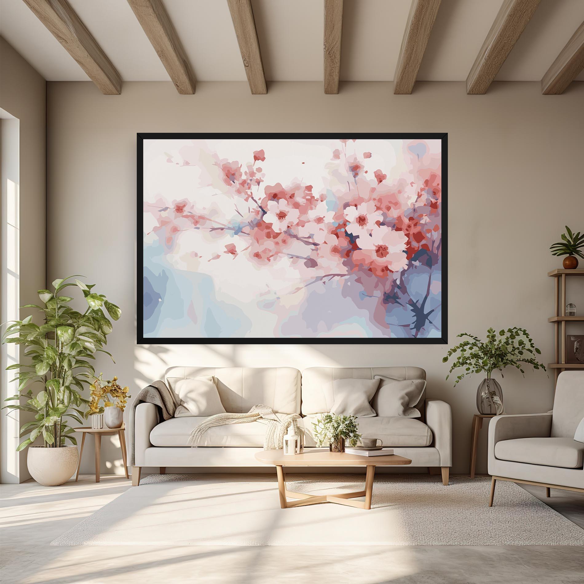 Картина на платно Pastel Spring Flowers mockup 6