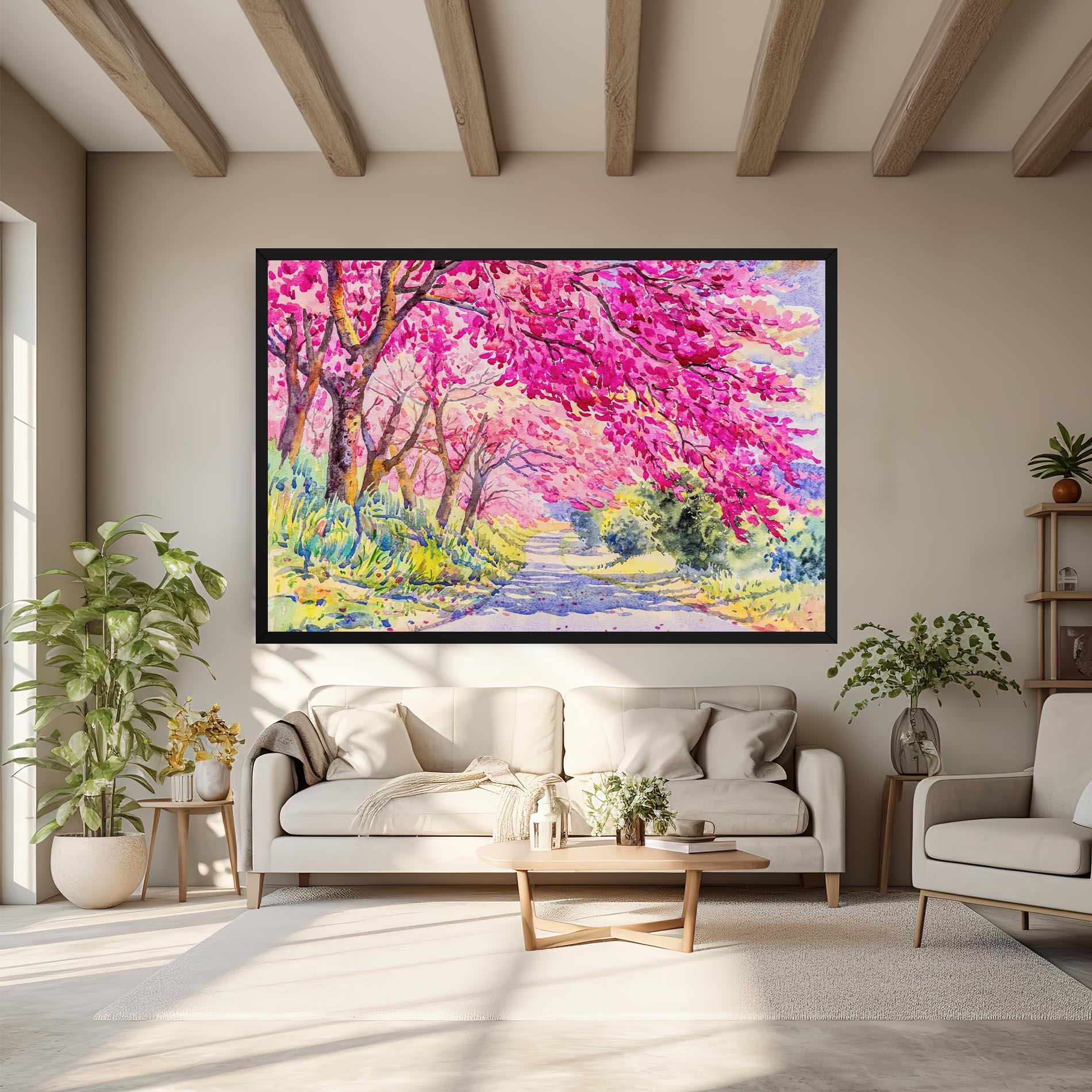 Картина на платно Pink Trees Art mockup 6