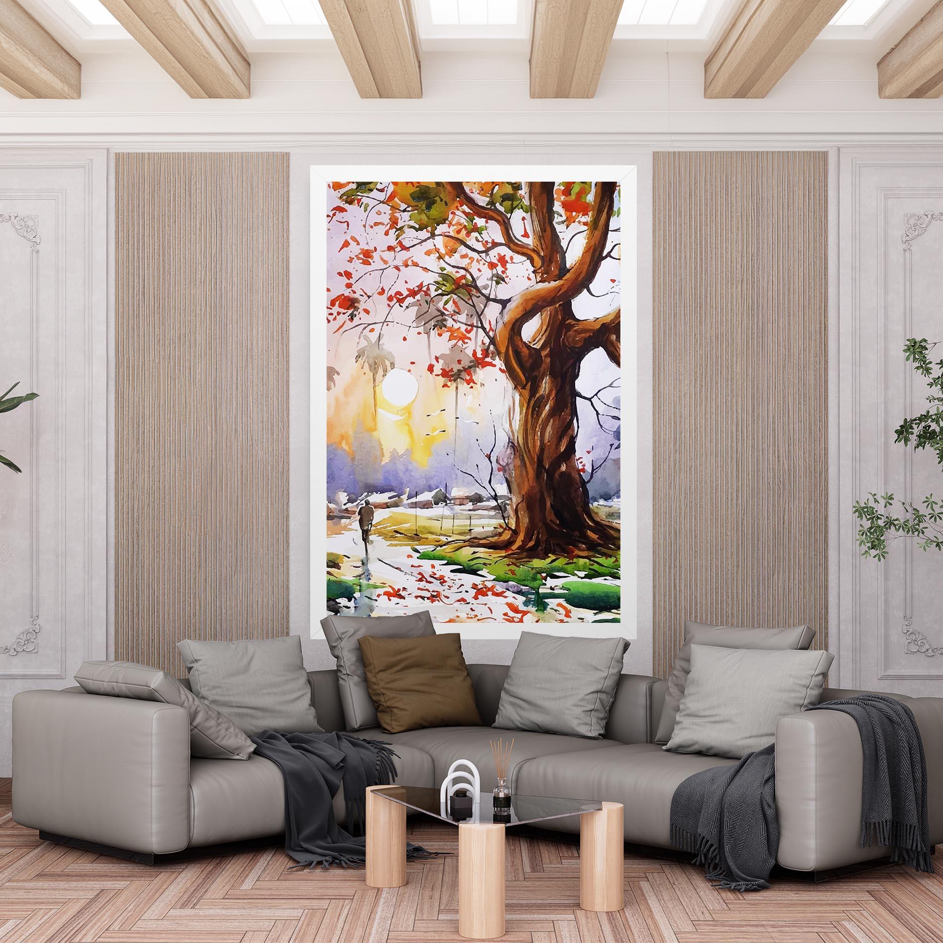 Картина на платно Watercolor Spring Tree mockup 6