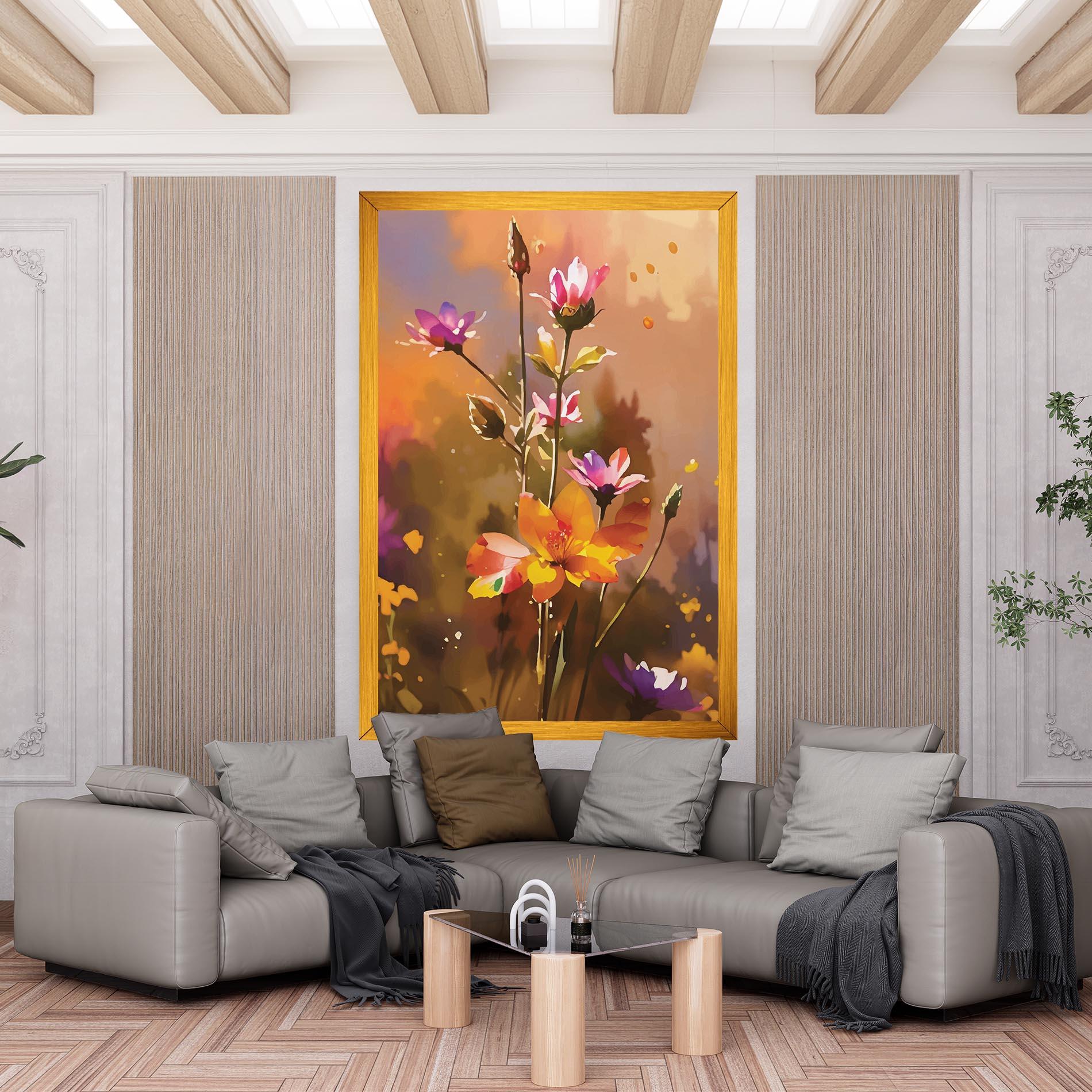 Картина на платно Orange Pink Spring mockup 6