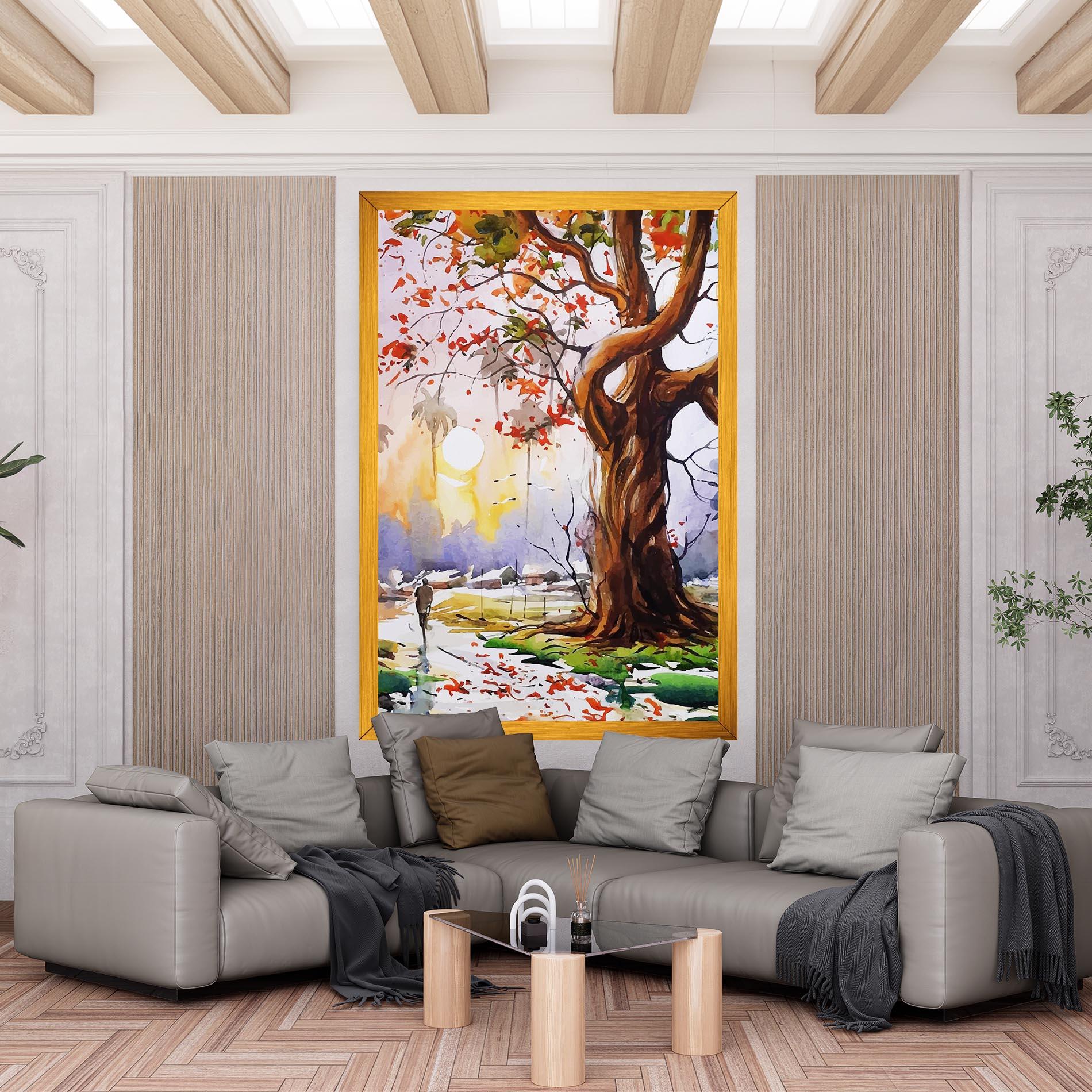 Картина на платно Watercolor Spring Tree mockup 6