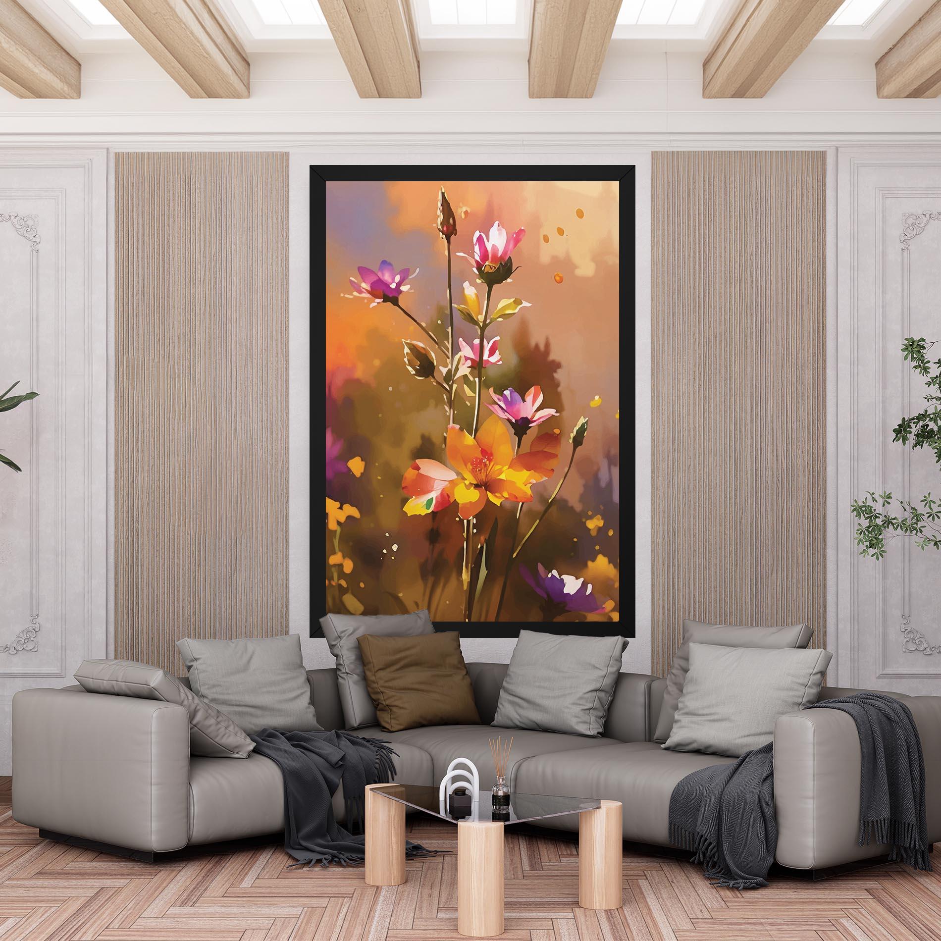 Картина на платно Orange Pink Spring mockup 6