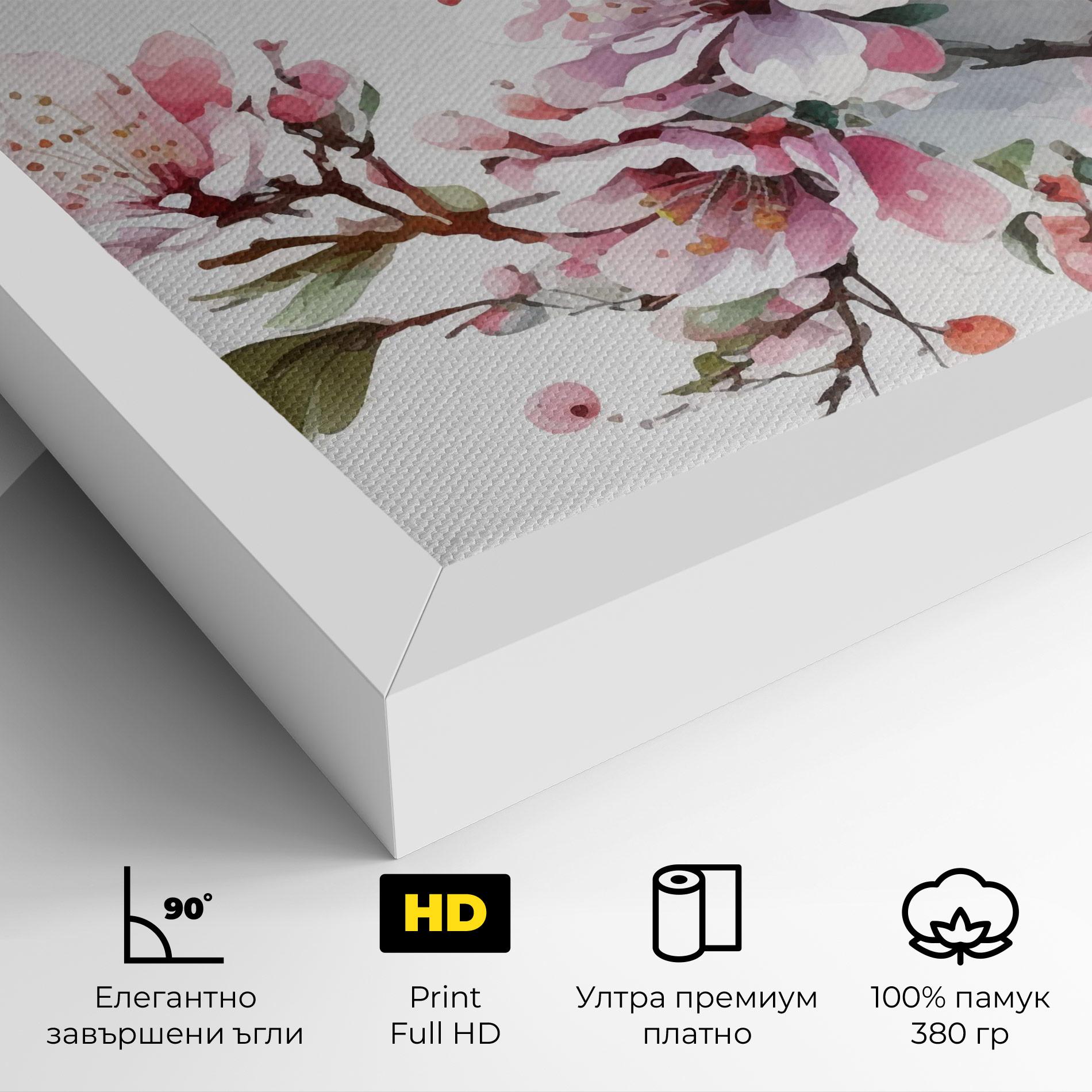Картина на платно Cherry Spring Flower mockup 4