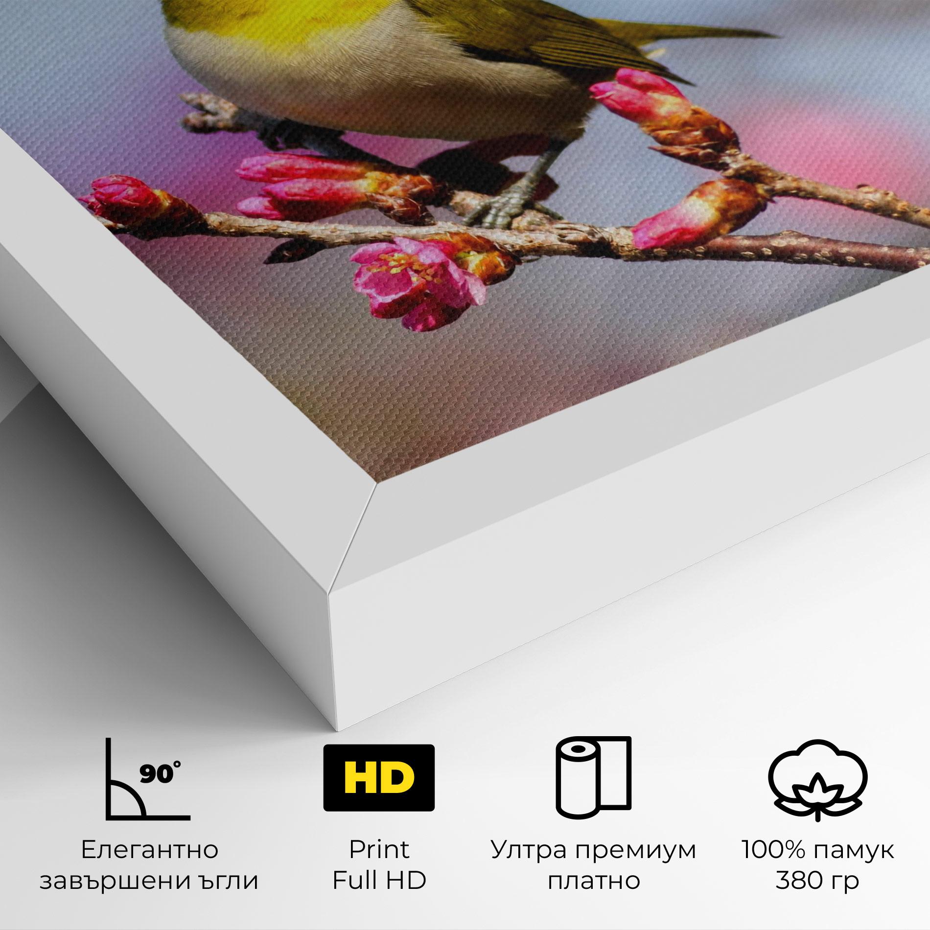 Картина на платно Cute Pink Flower Buds mockup 4