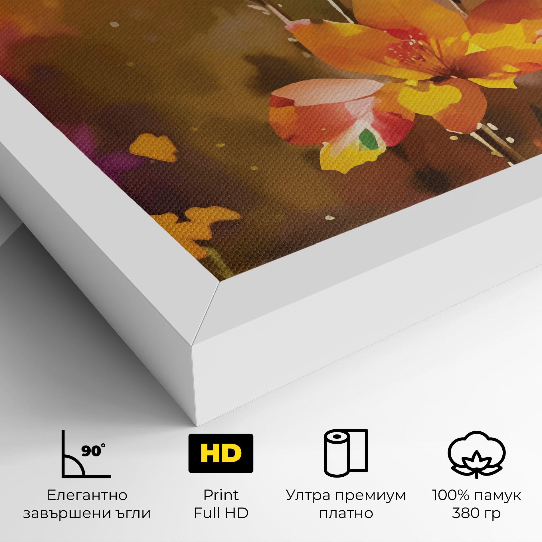 Картина на платно Orange Pink Spring mockup 4