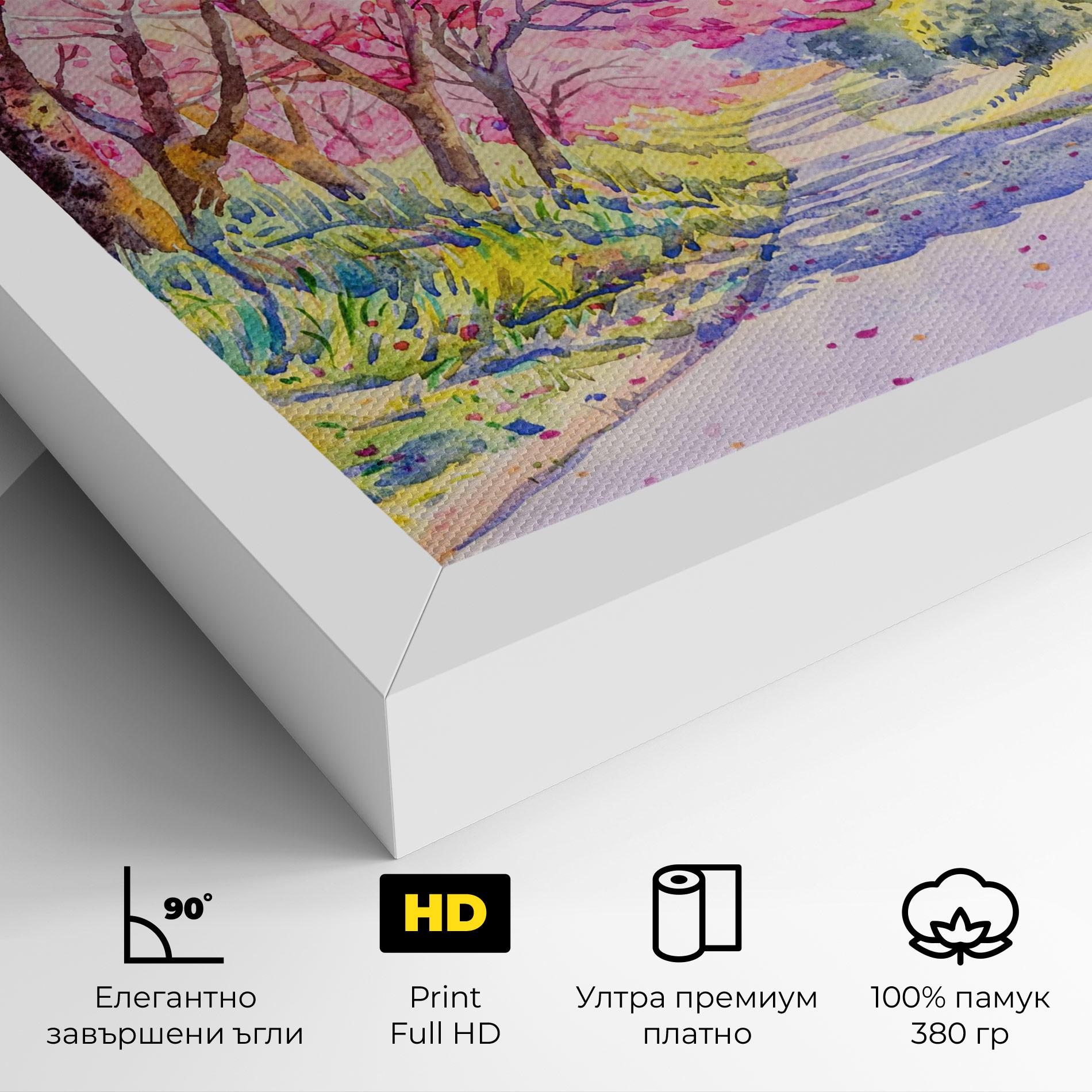 Картина на платно Pink Trees Art mockup 4