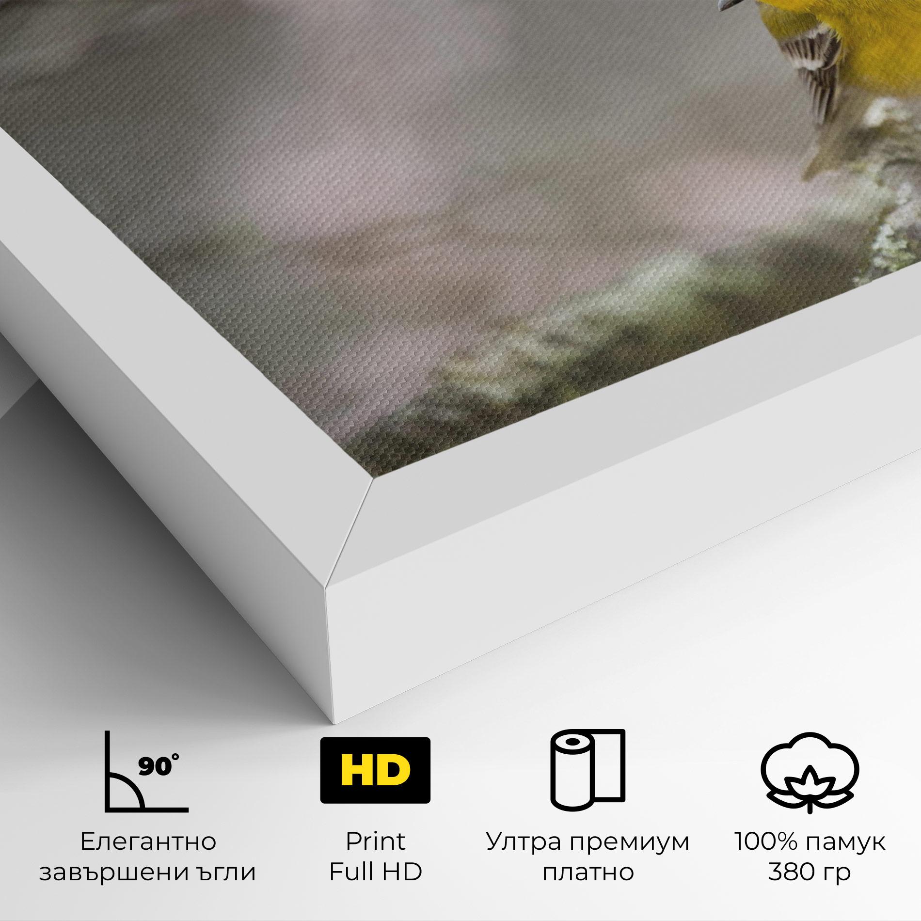 Картина на платно Pretty Spring Yellow Bird mockup 4