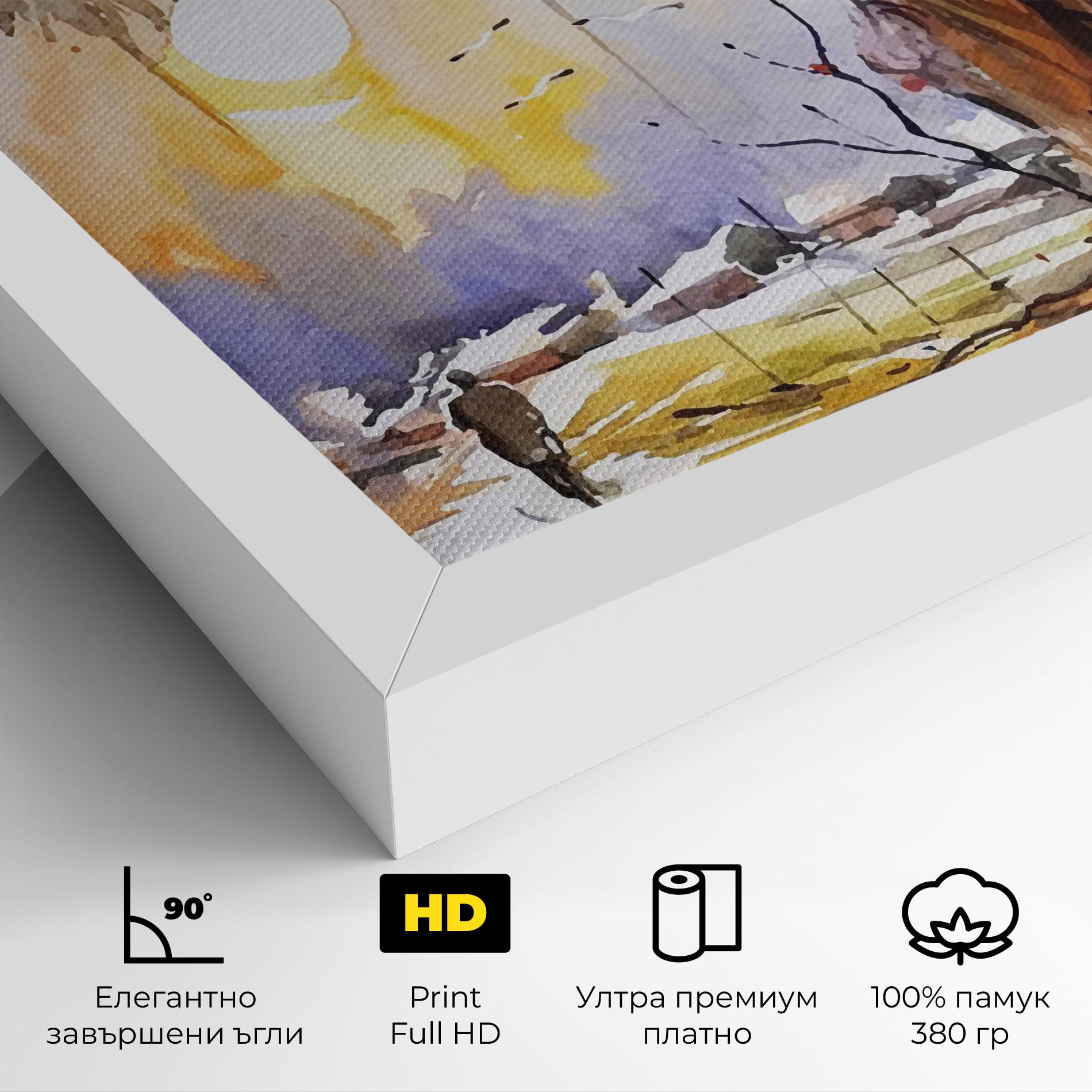 Картина на платно Watercolor Spring Tree mockup 4