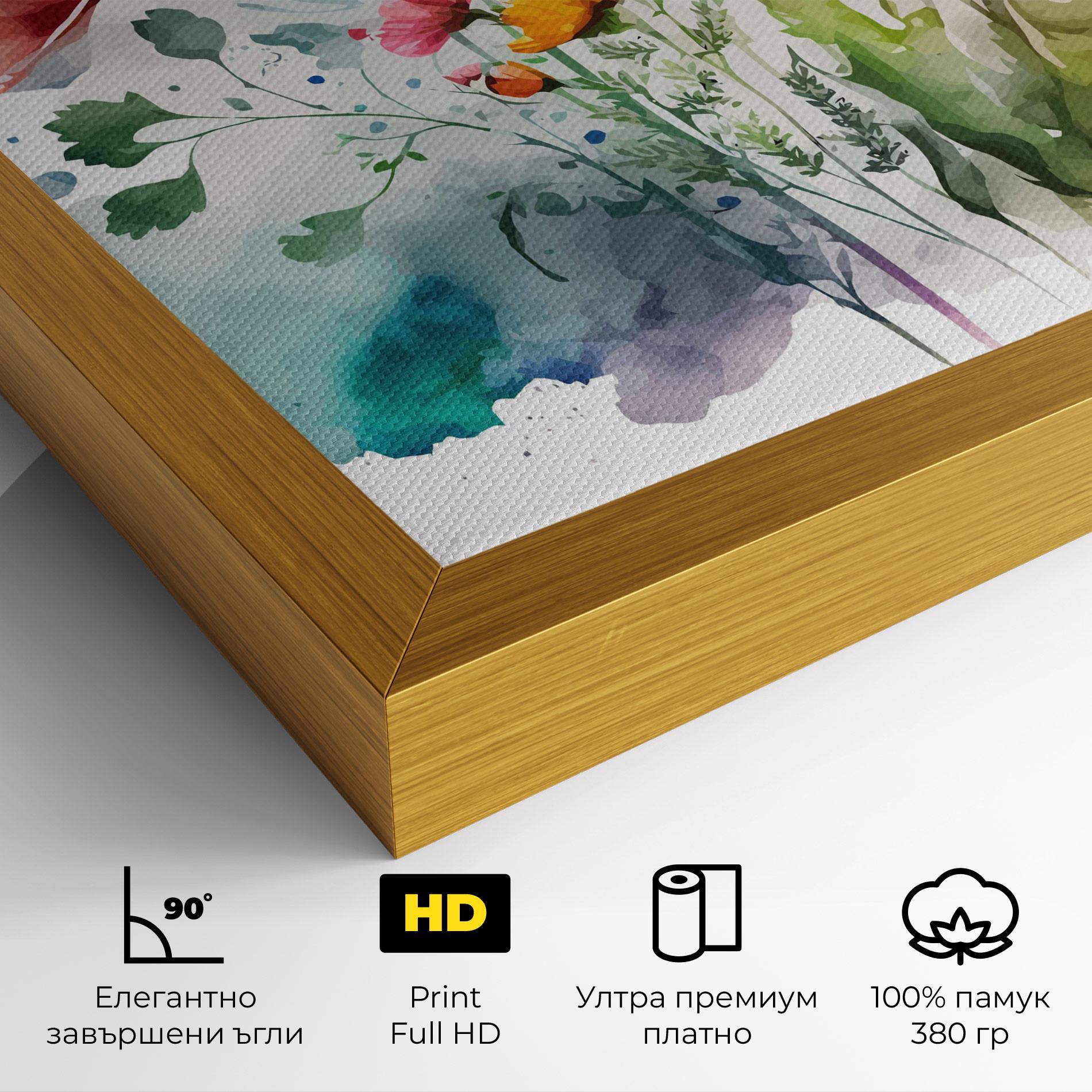 Картина на платно Beautiful Spring Flowers mockup 4