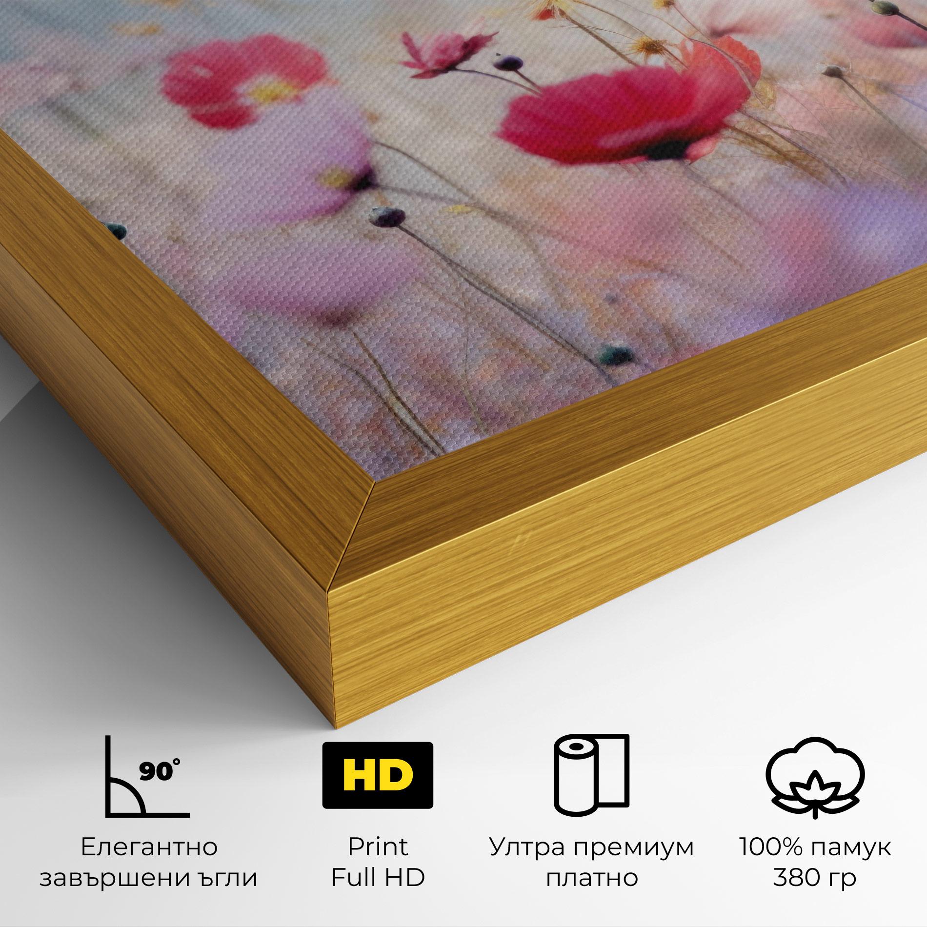 Картина на платно Dreamy Sprig Pink Flower mockup 4