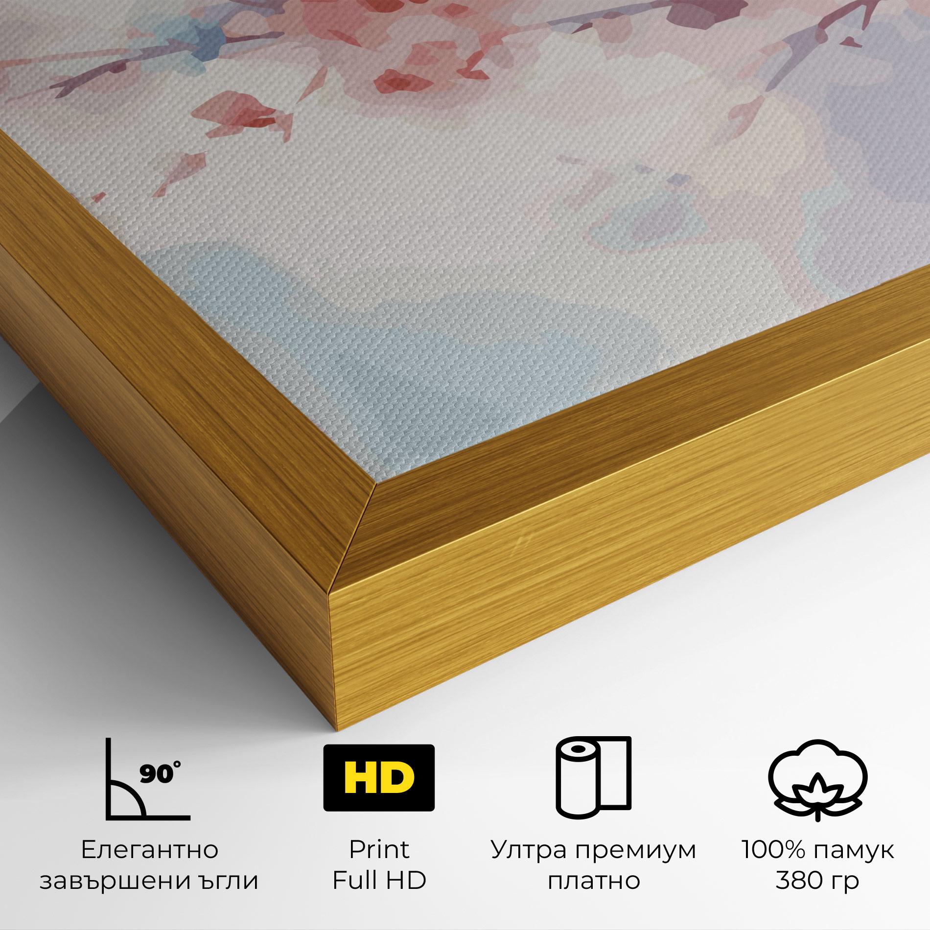 Картина на платно Pastel Spring Flowers mockup 4