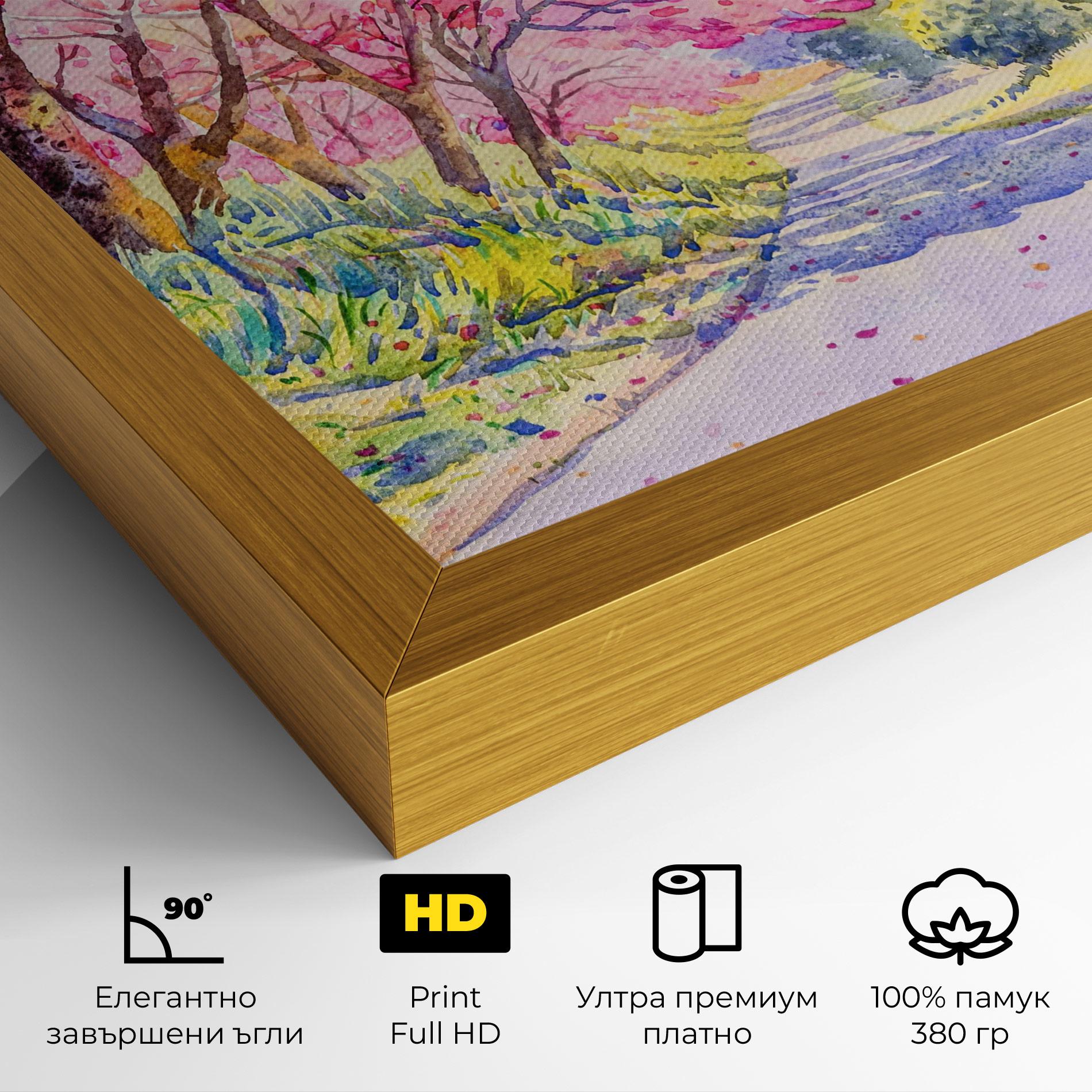 Картина на платно Pink Trees Art mockup 4