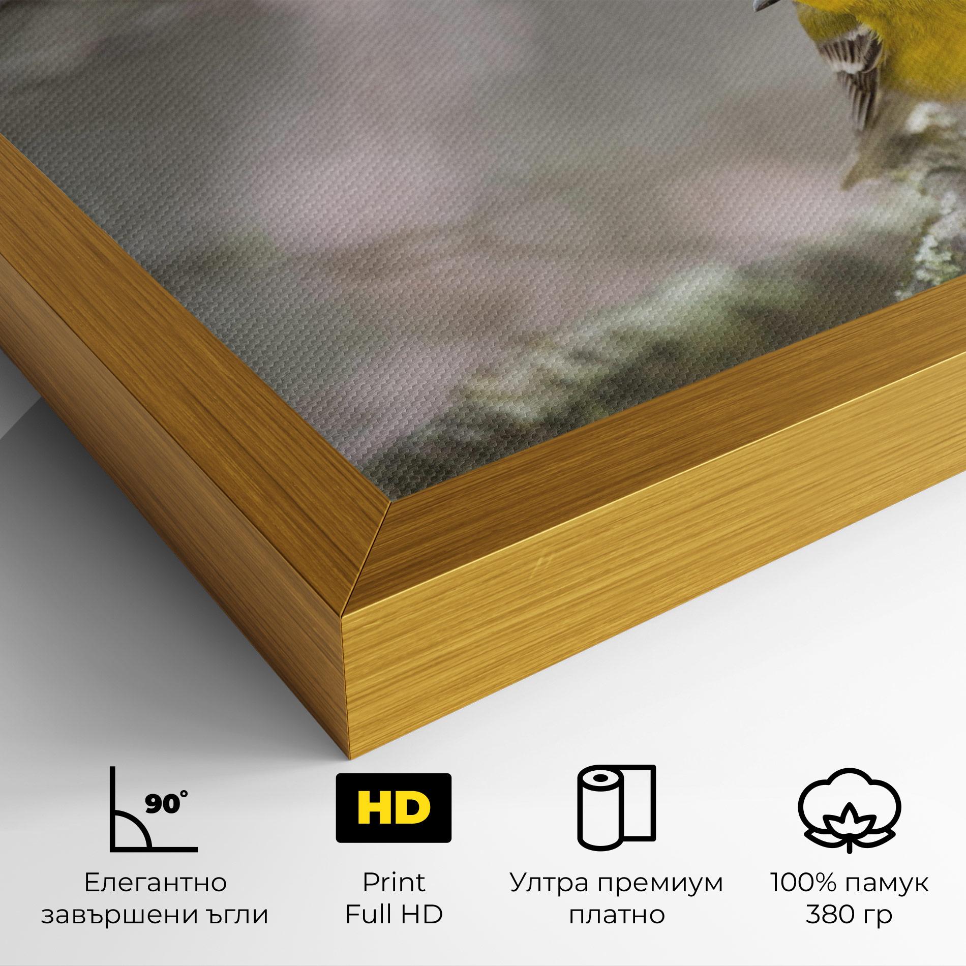 Картина на платно Pretty Spring Yellow Bird mockup 4