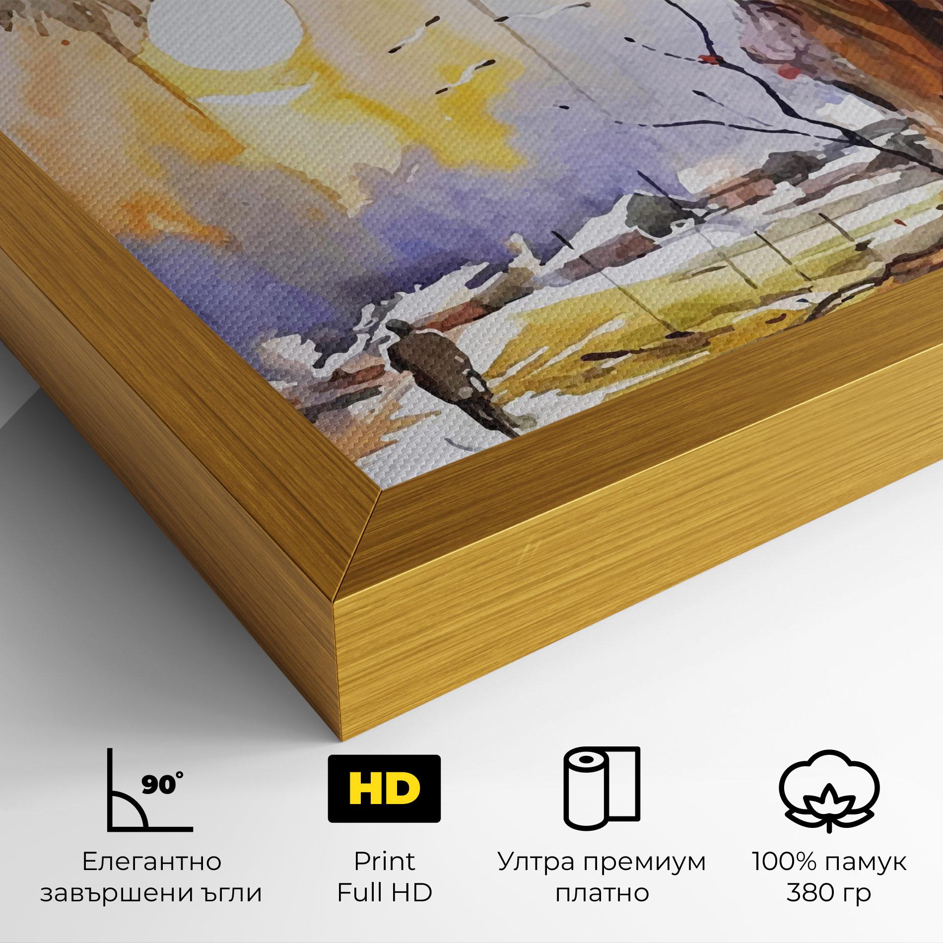 Картина на платно Watercolor Spring Tree mockup 4