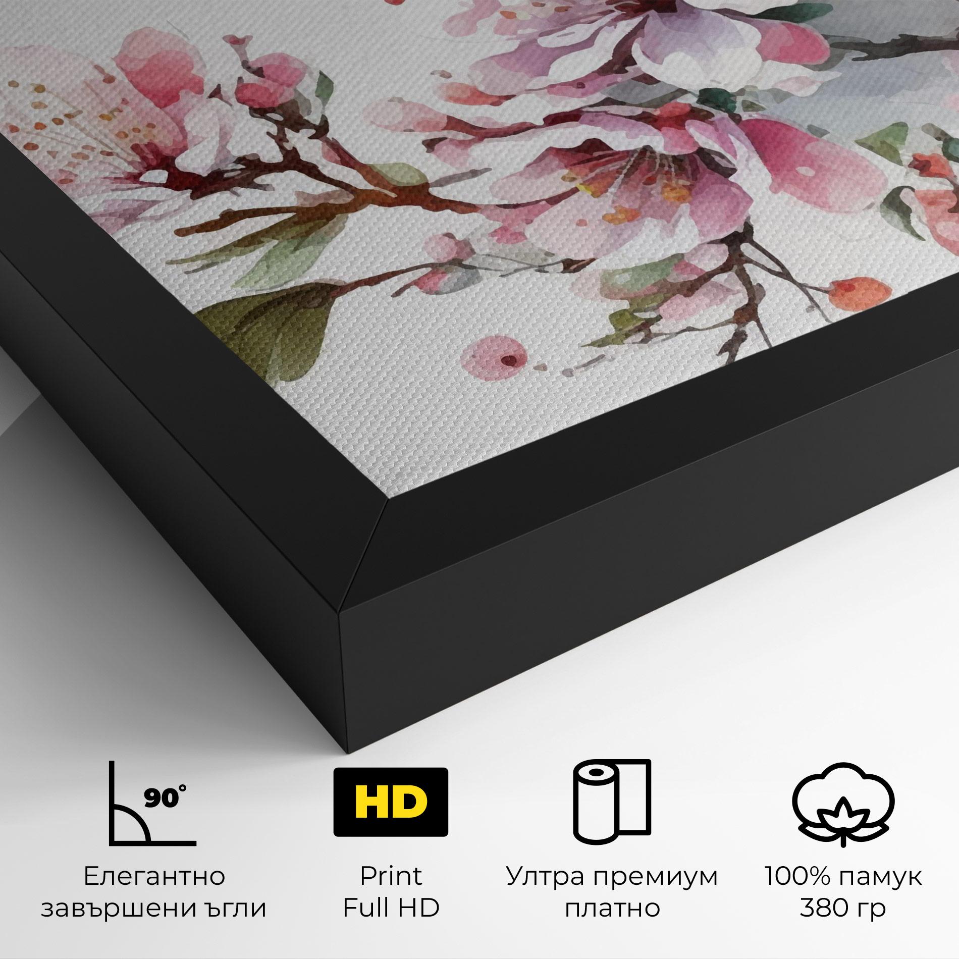 Картина на платно Cherry Spring Flower mockup 4