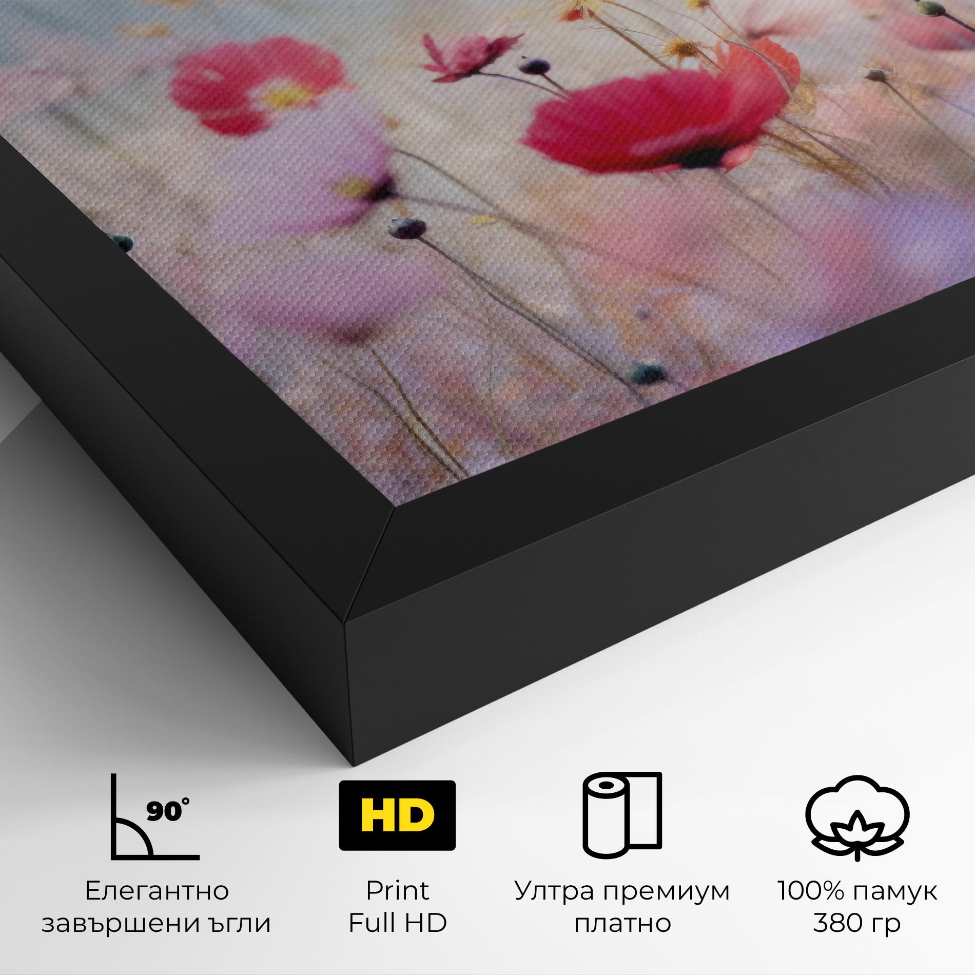 Картина на платно Dreamy Sprig Pink Flower mockup 4