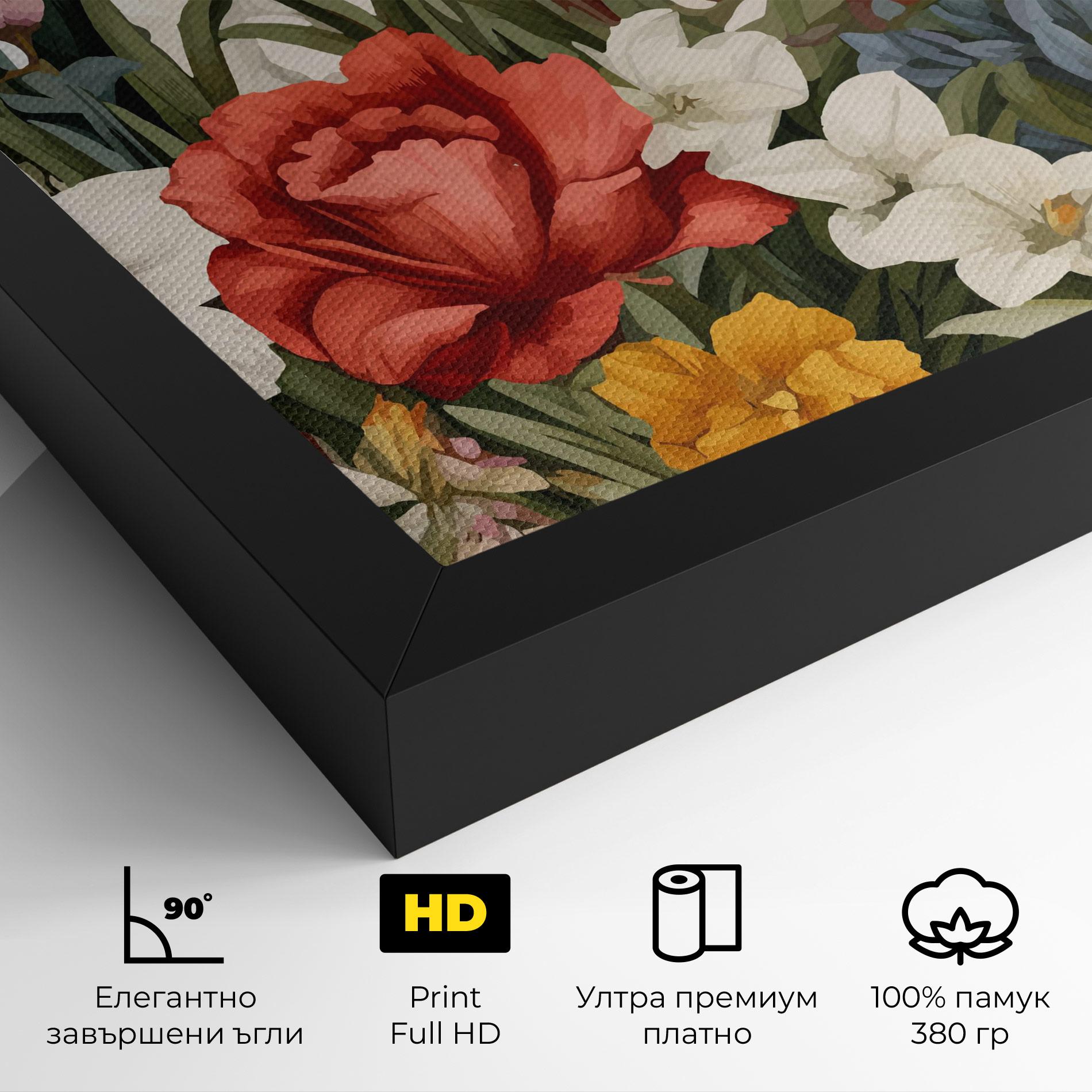 Картина на платно Orange Red Spring mockup 4