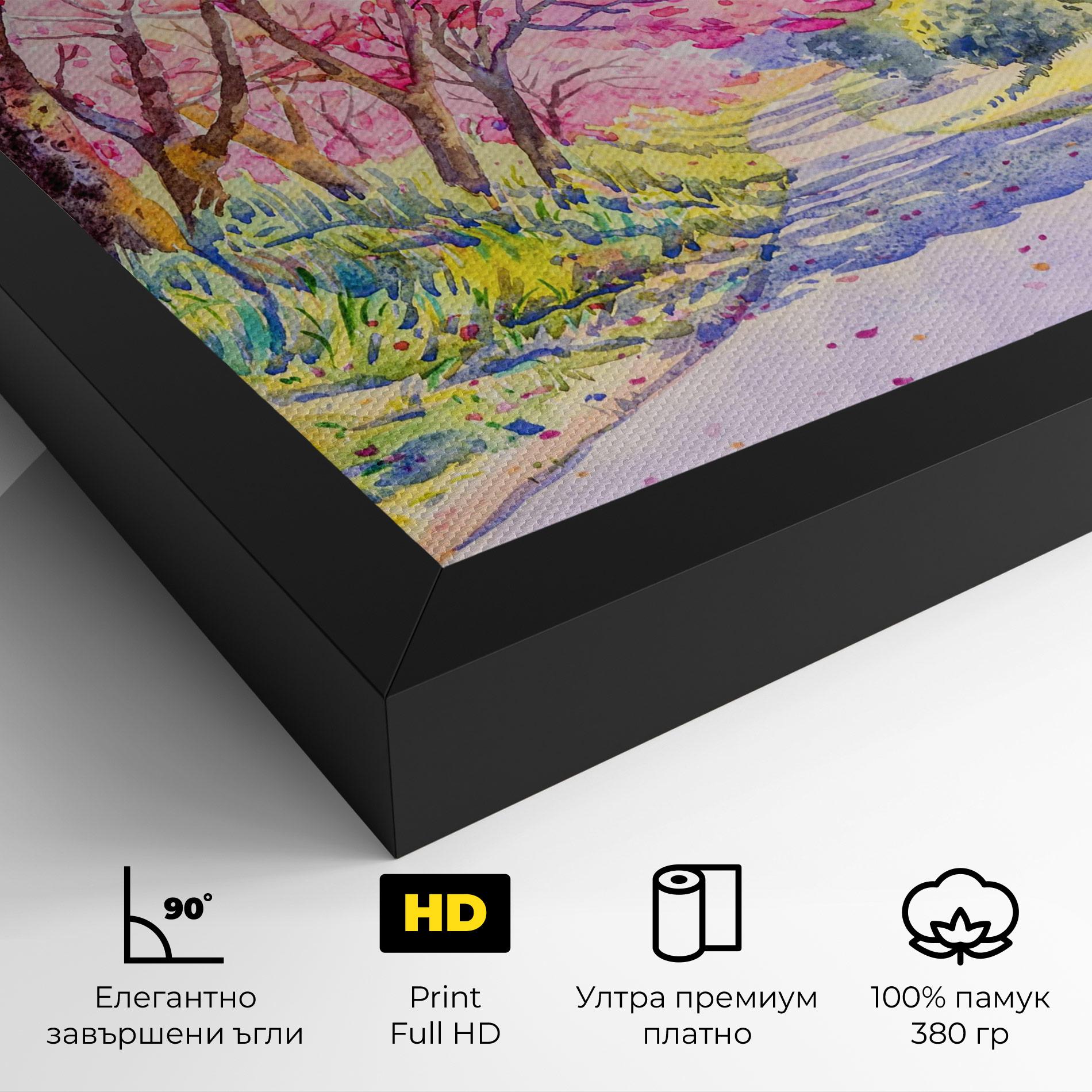 Картина на платно Pink Trees Art mockup 4