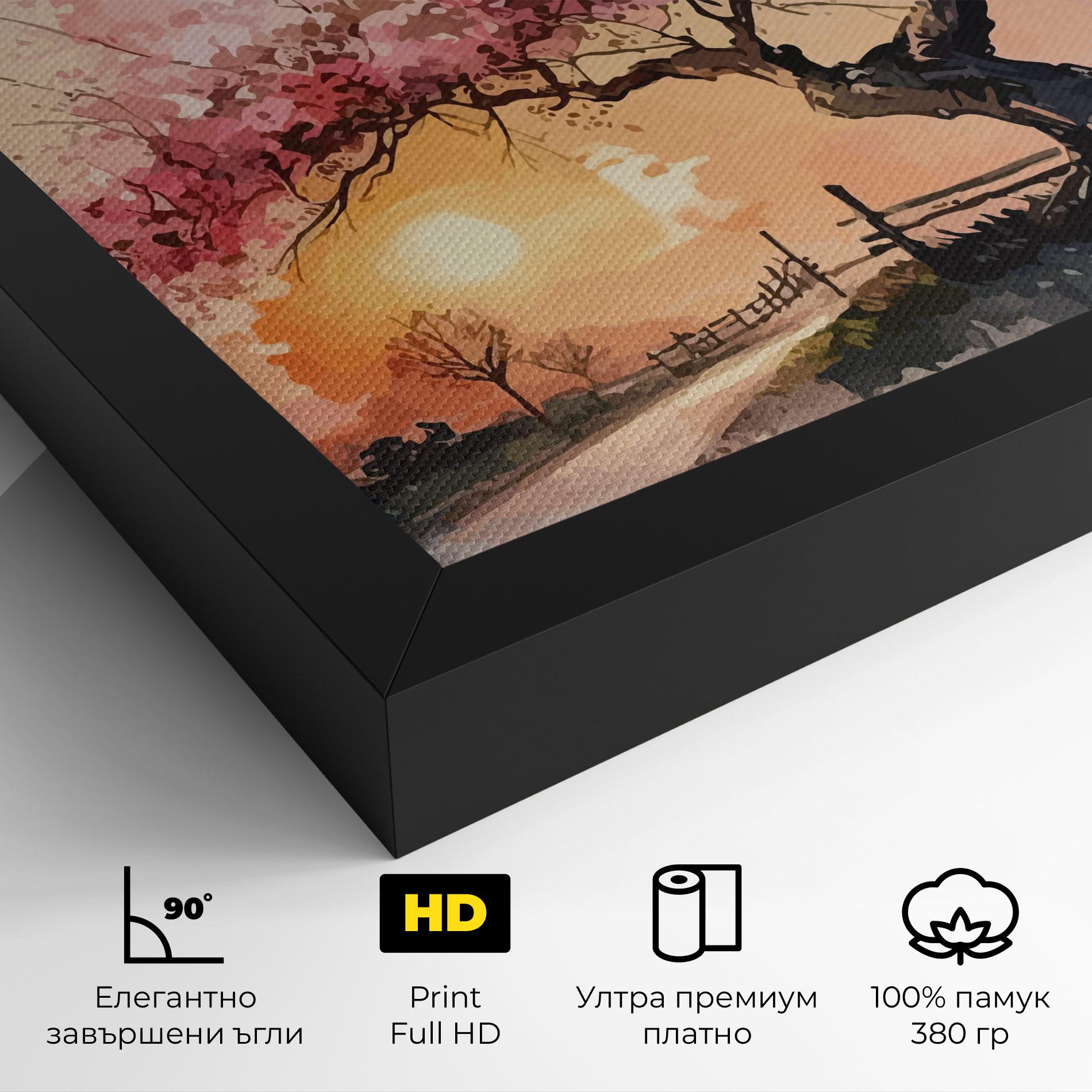 Картина на платно Sunset Spring mockup 4