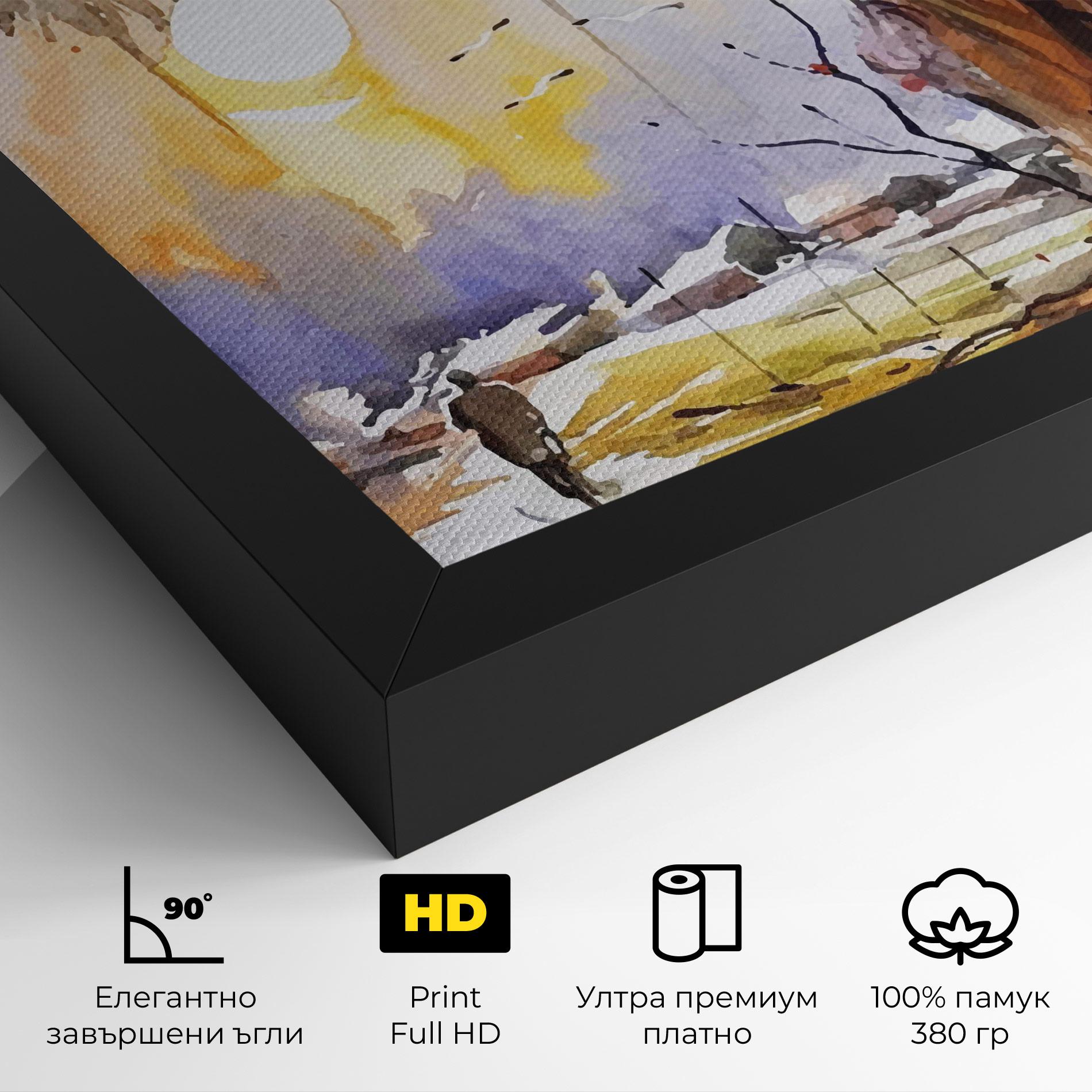 Картина на платно Watercolor Spring Tree mockup 4