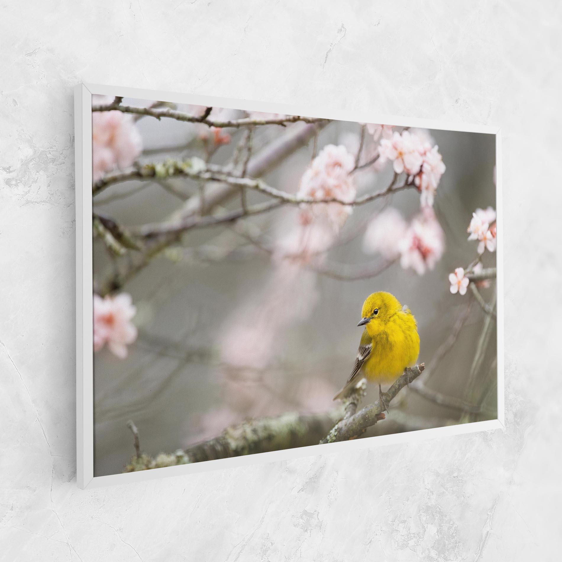 Картина на платно Pretty Spring Yellow Bird mockup 1