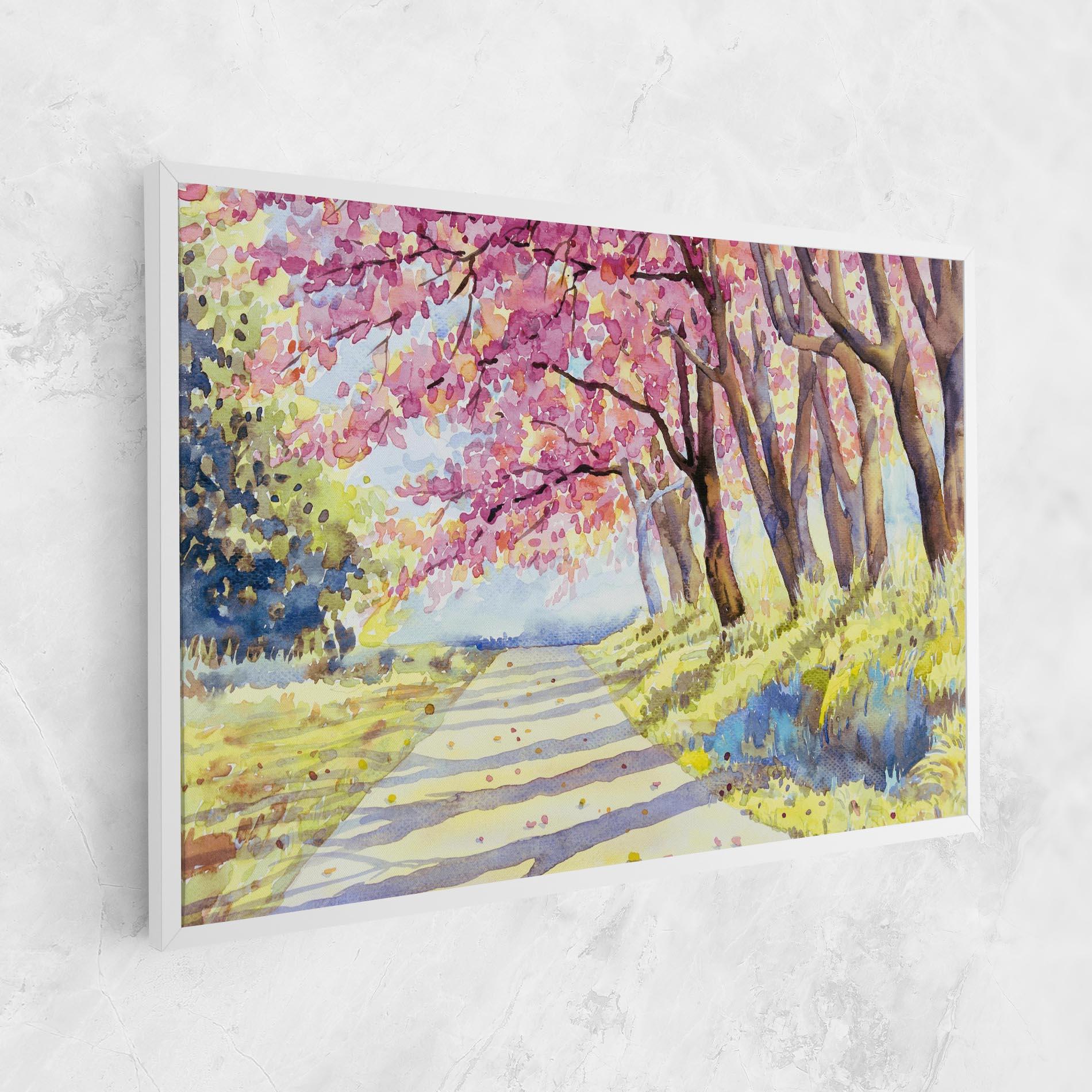 Картина на платно Watercolor Spring Landscape mockup 1