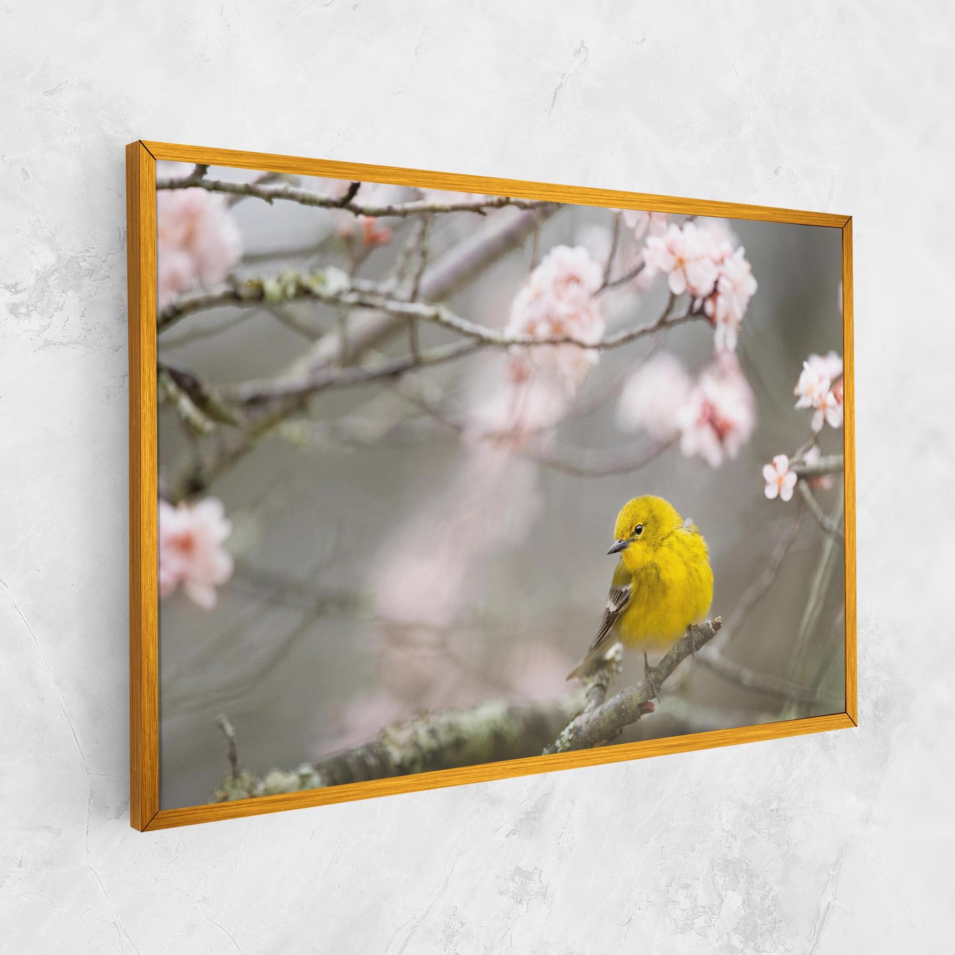 Картина на платно Pretty Spring Yellow Bird mockup 1