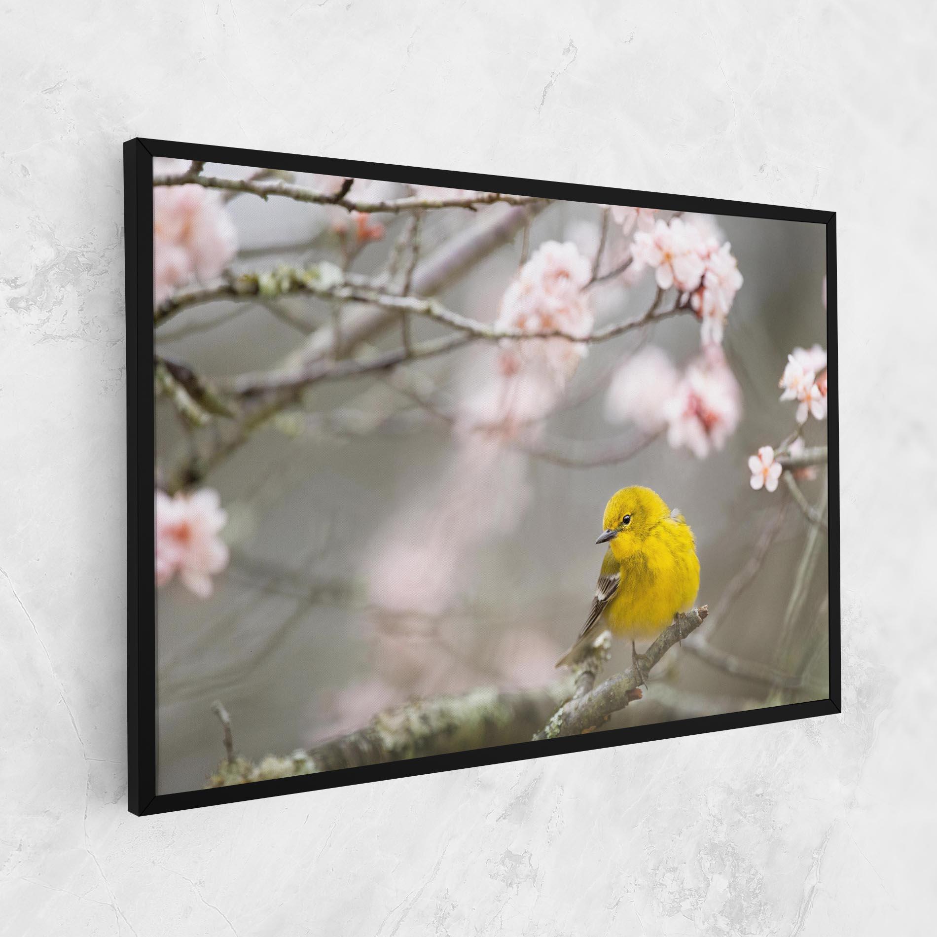 Картина на платно Pretty Spring Yellow Bird mockup 1