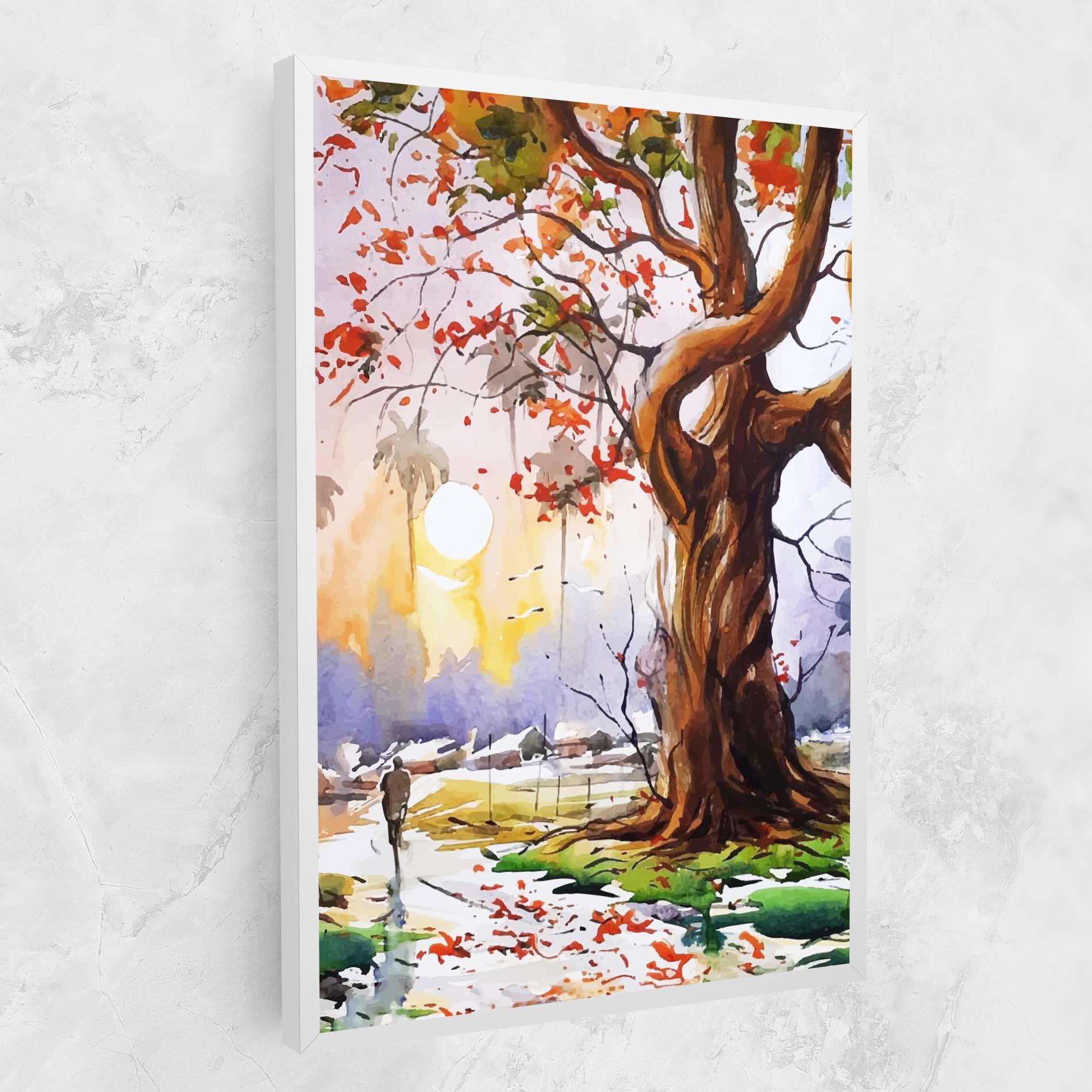 Картина на платно Watercolor Spring Tree mockup 1