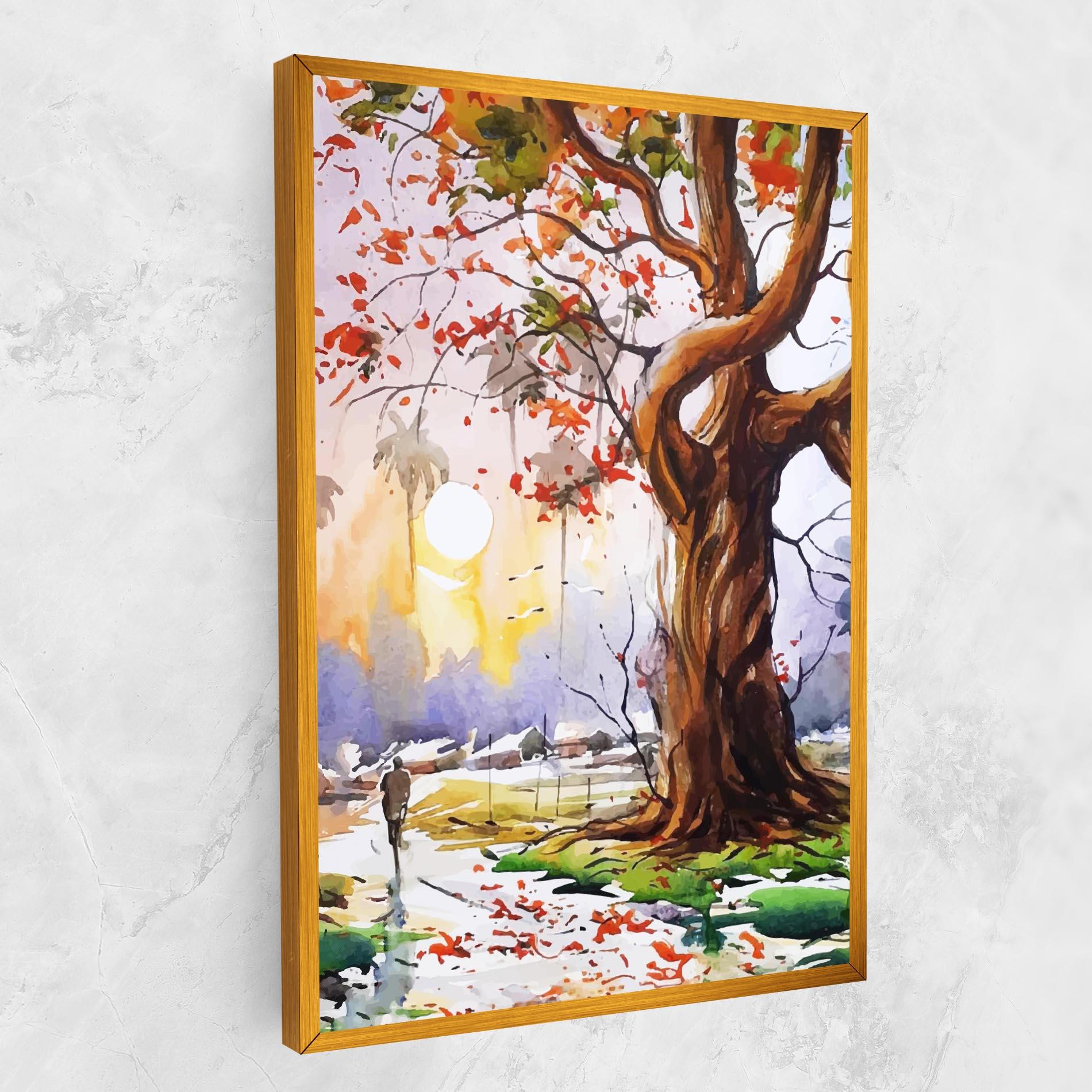 Картина на платно Watercolor Spring Tree mockup 1