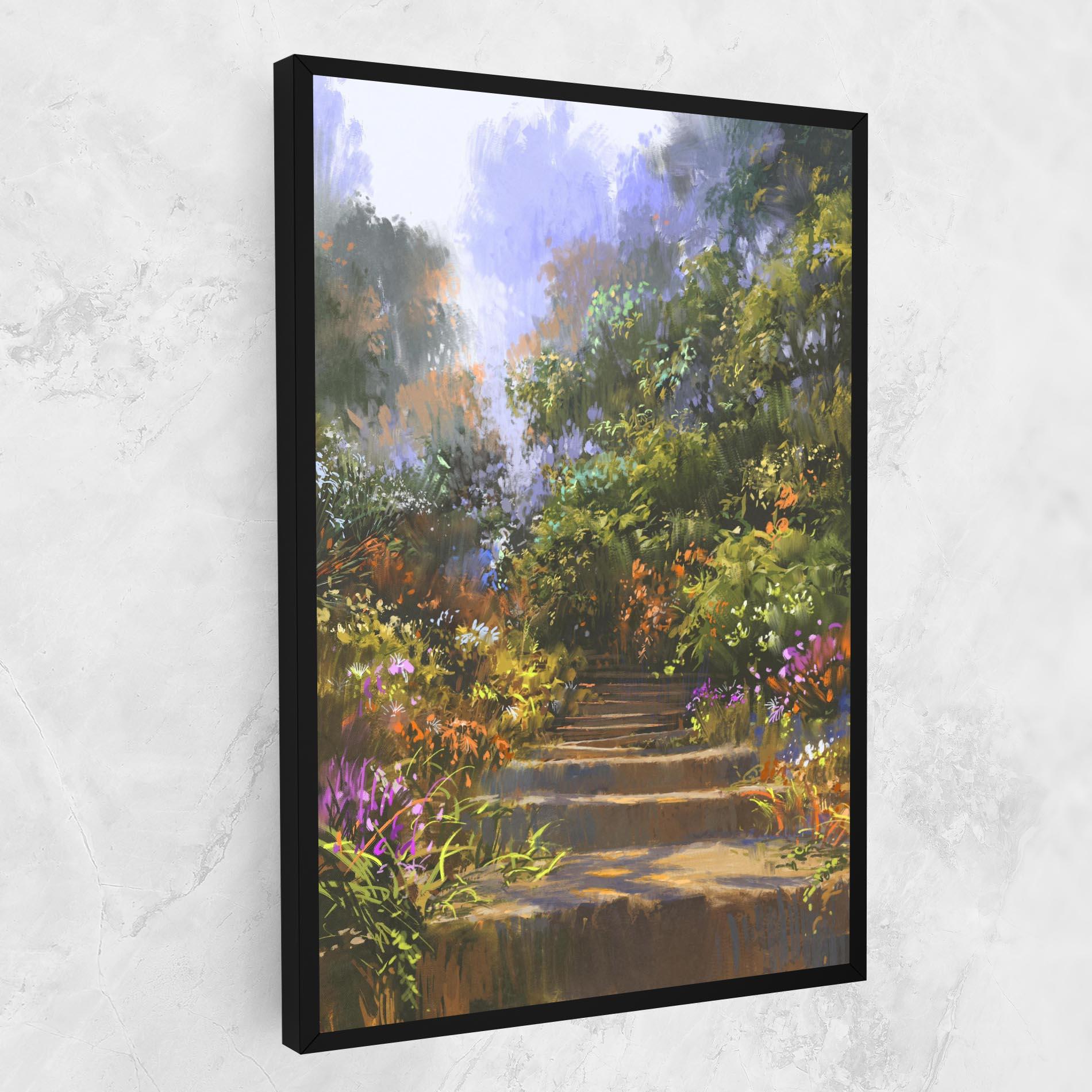 Картина на платно Spring Staircase Painting mockup 1