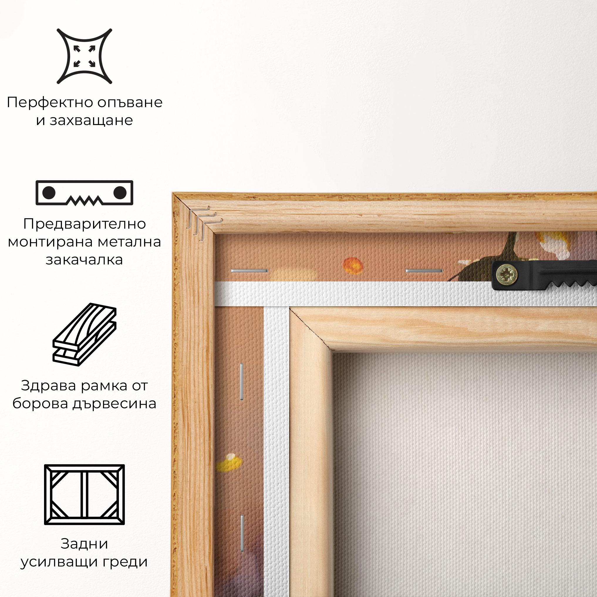 Картина на платно Orange Pink Spring mockup 5