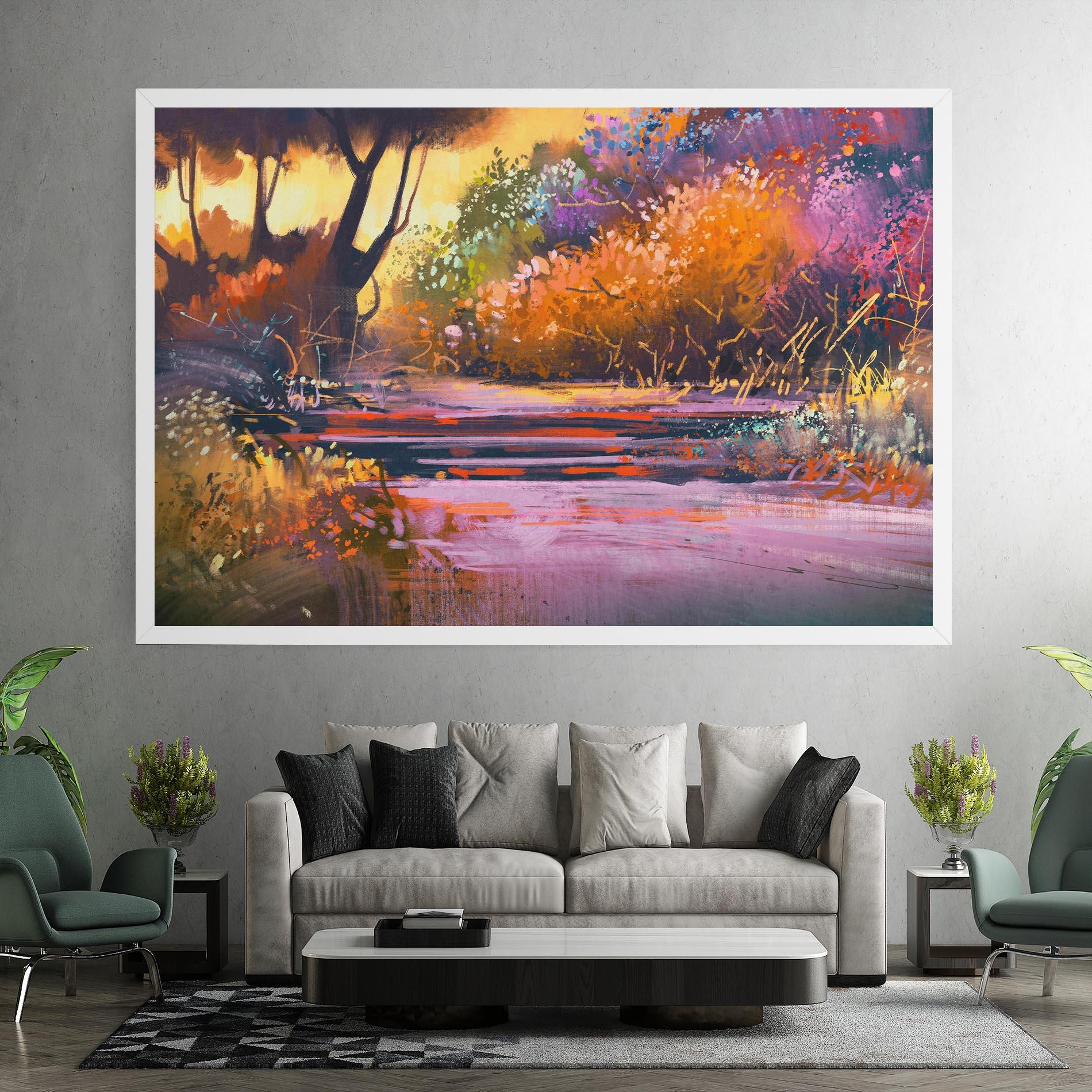 Картина на платно Landscape Colorful Trees mockup 7