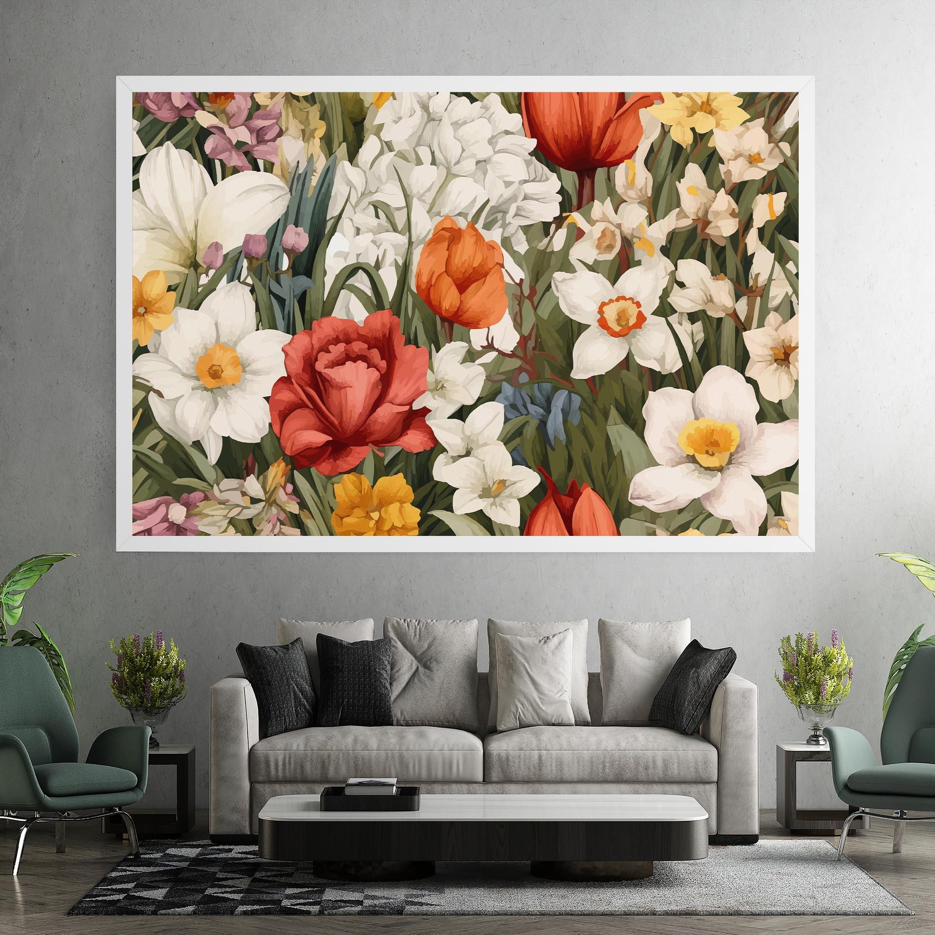 Картина на платно Orange Red Spring mockup 7