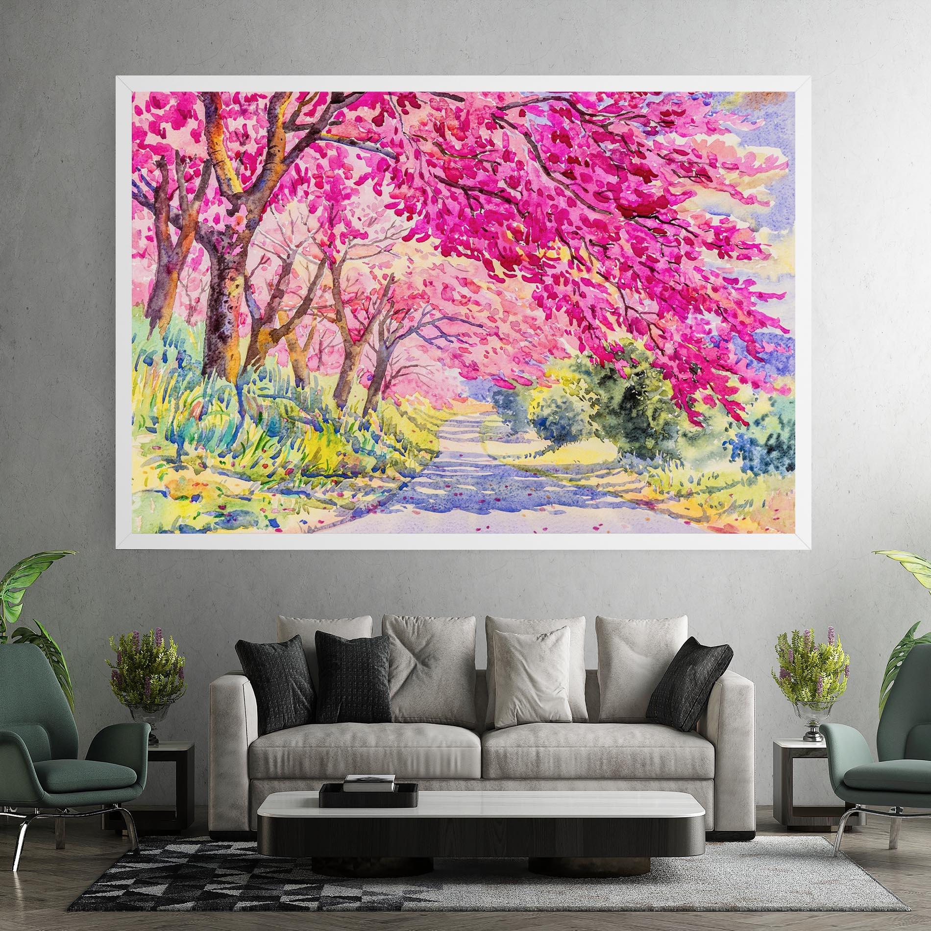 Картина на платно Pink Trees Art mockup 7