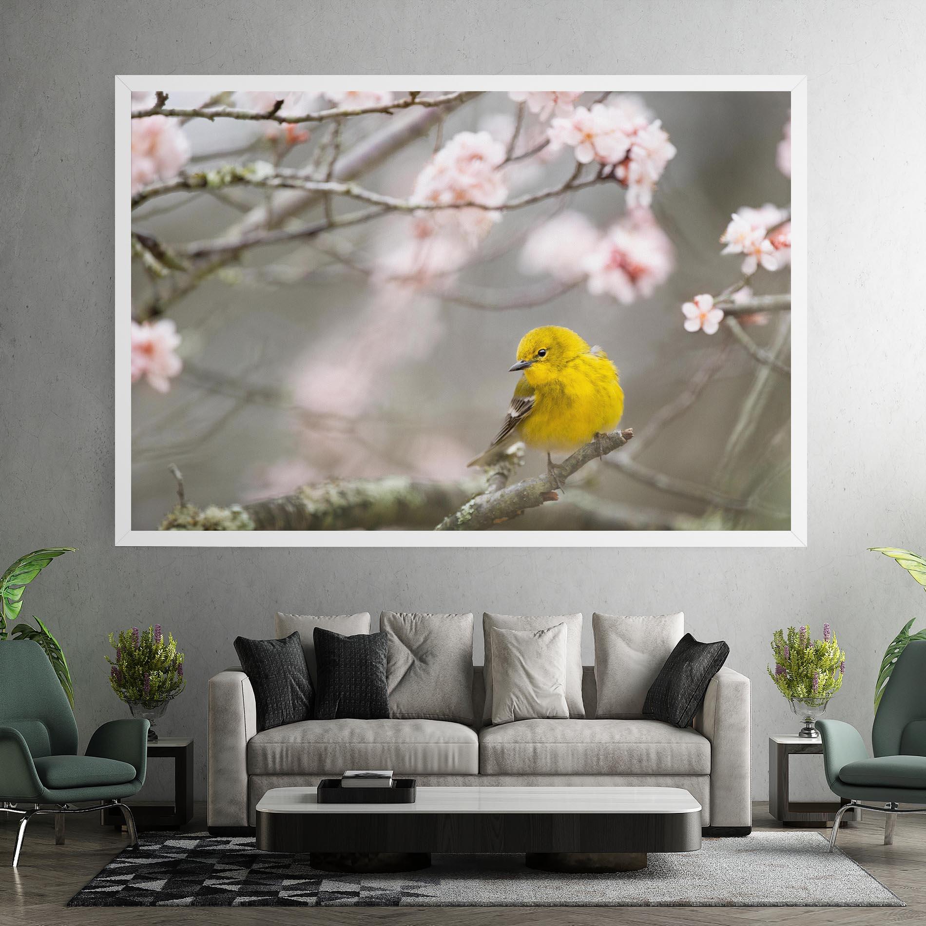 Картина на платно Pretty Spring Yellow Bird mockup 7